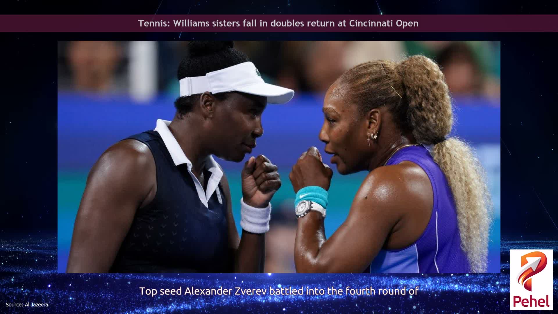 Tennis: Williams sisters fall in doubles return at Cincinnati Open