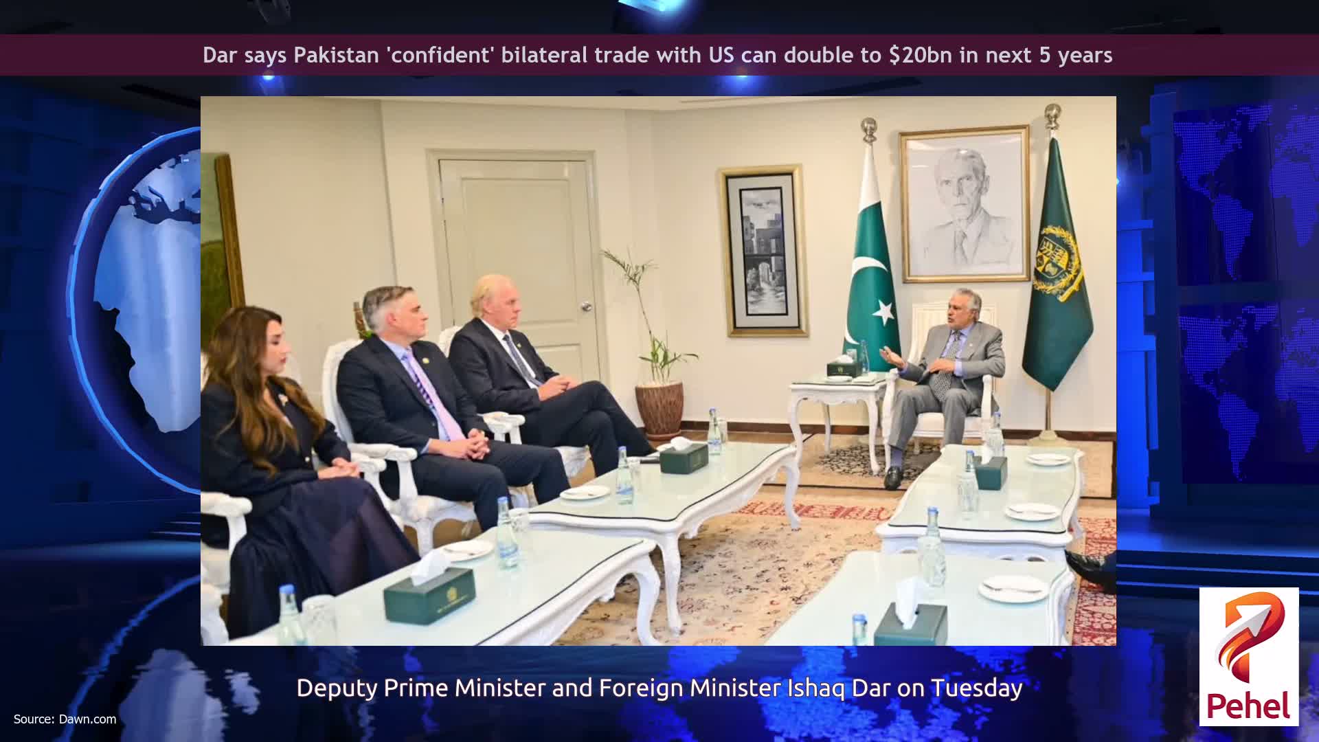 Dar says Pakistan 'confident' bilateral trade with US can double to $20bn in next 5 years