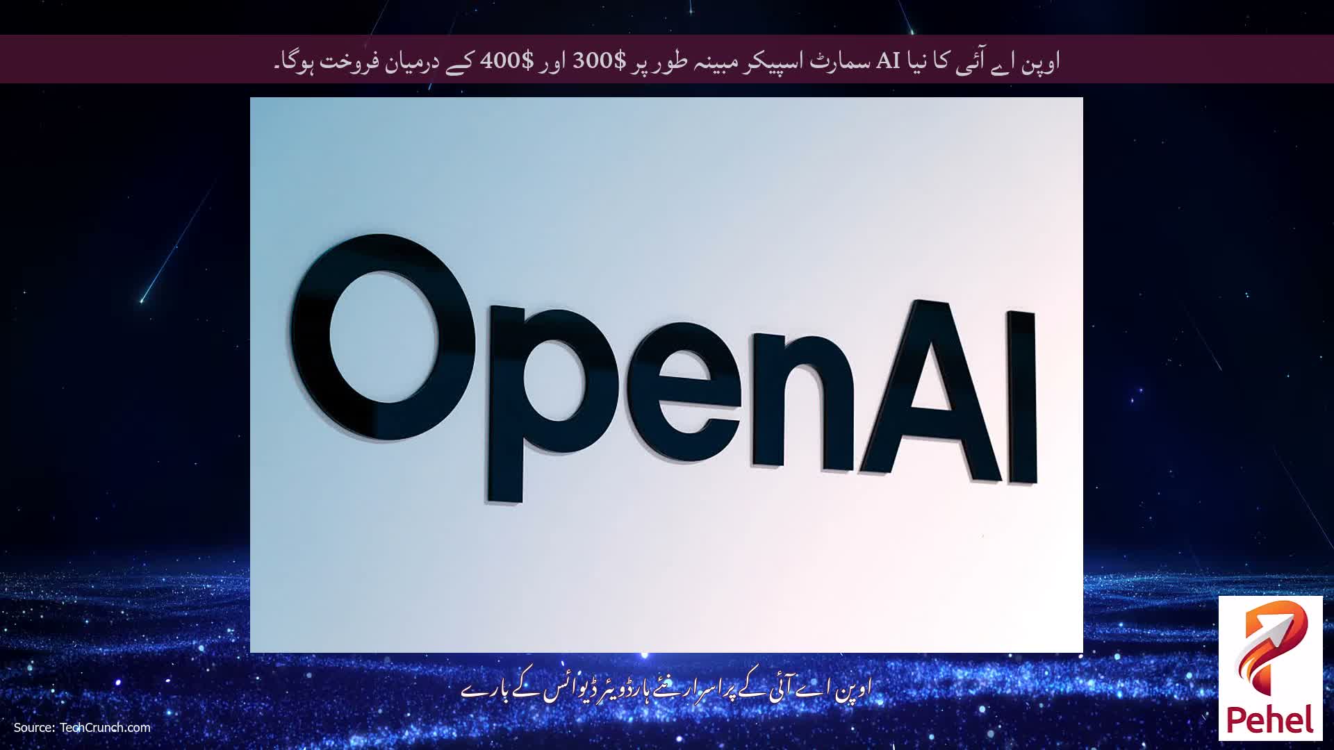 اوپن اے آئی کا نیا AI سمارٹ اسپیکر مبینہ طور پر $300 اور $400 کے درمیان فروخت ہوگا۔