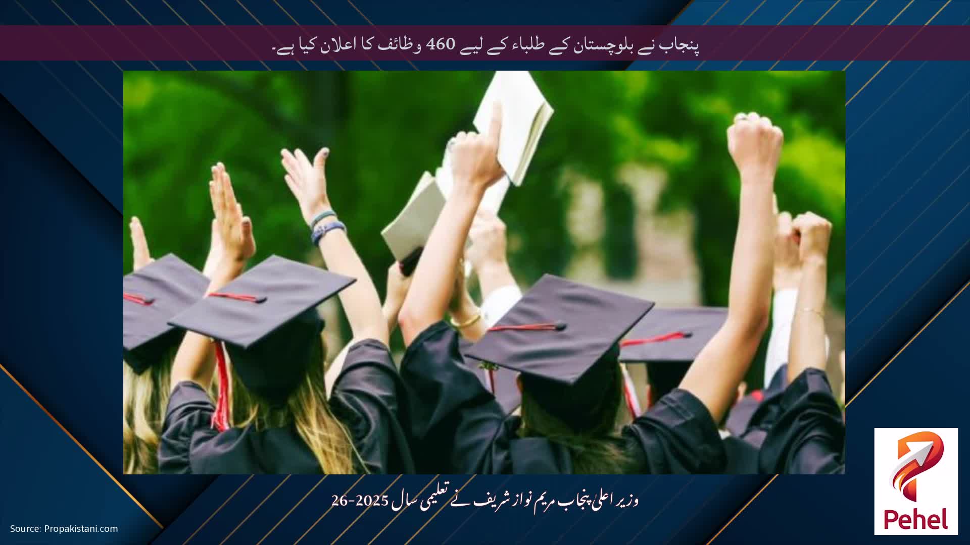 پنجاب نے بلوچستان کے طلباء کے لیے 460 وظائف کا اعلان کیا ہے۔