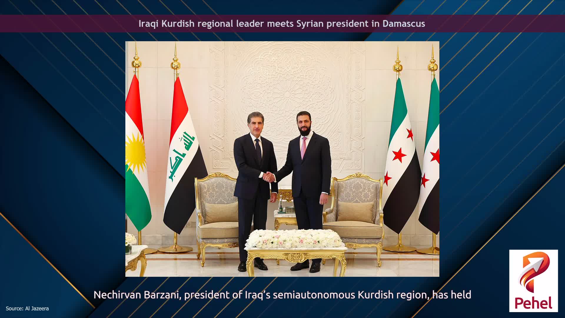 Iraqi Kurdish regional leader meets Syrian president in Damascus