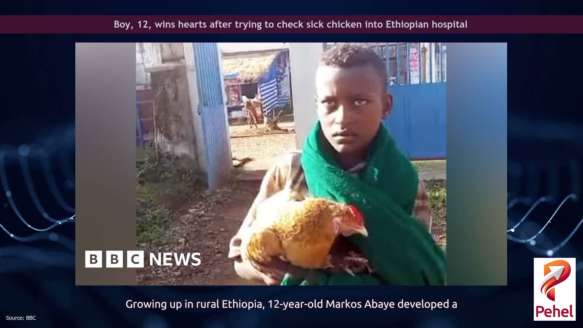 Boy, 12, wins hearts after trying to check sick chicken into Ethiopian hospital