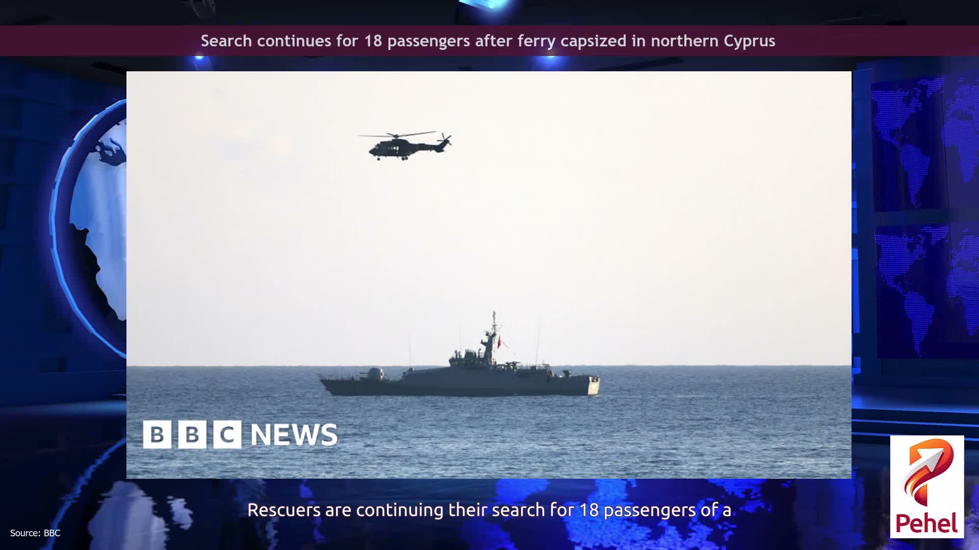 Search continues for 18 passengers after ferry capsized in northern Cyprus