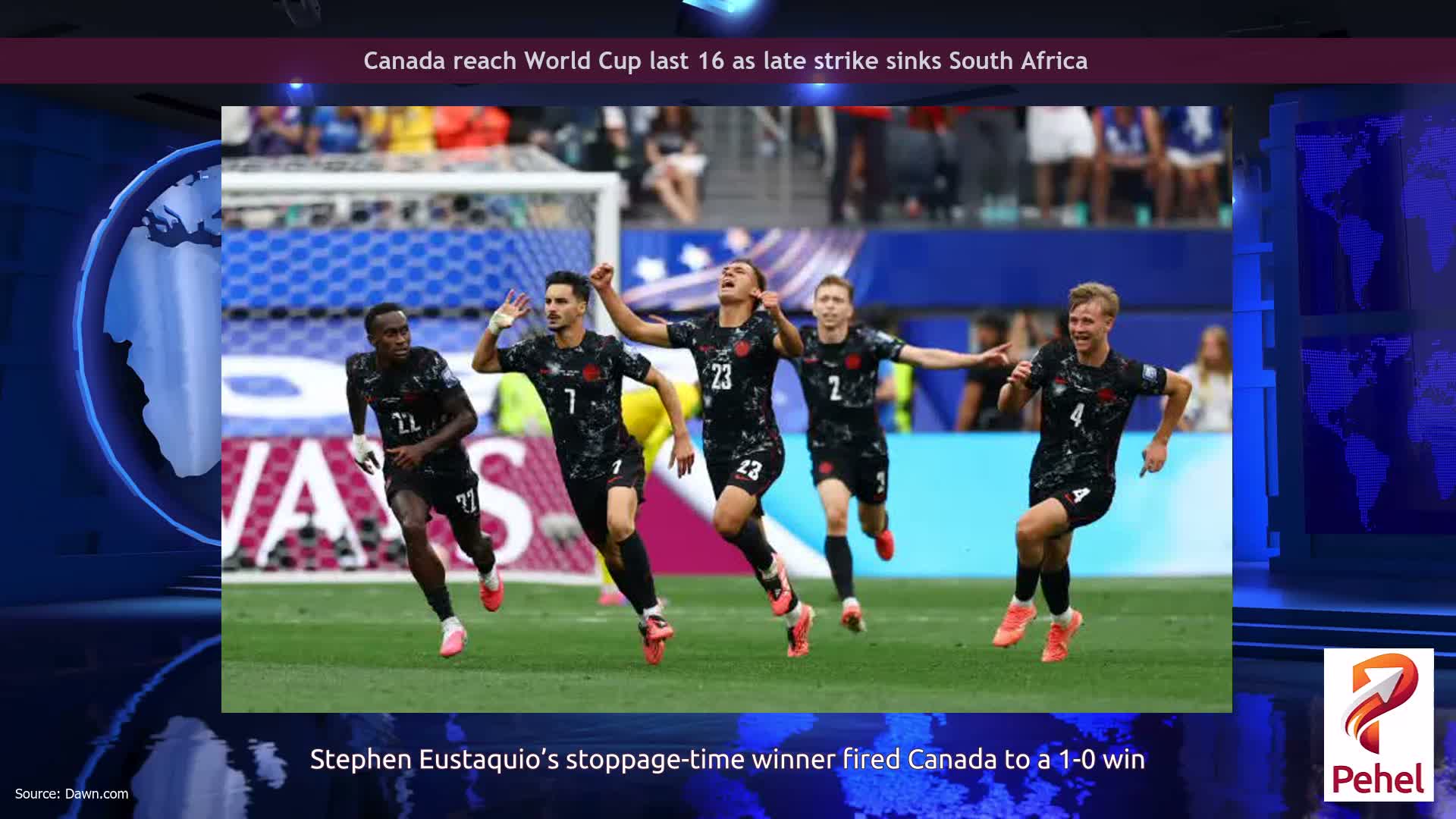 Canada reach World Cup last 16 as late strike sinks South Africa