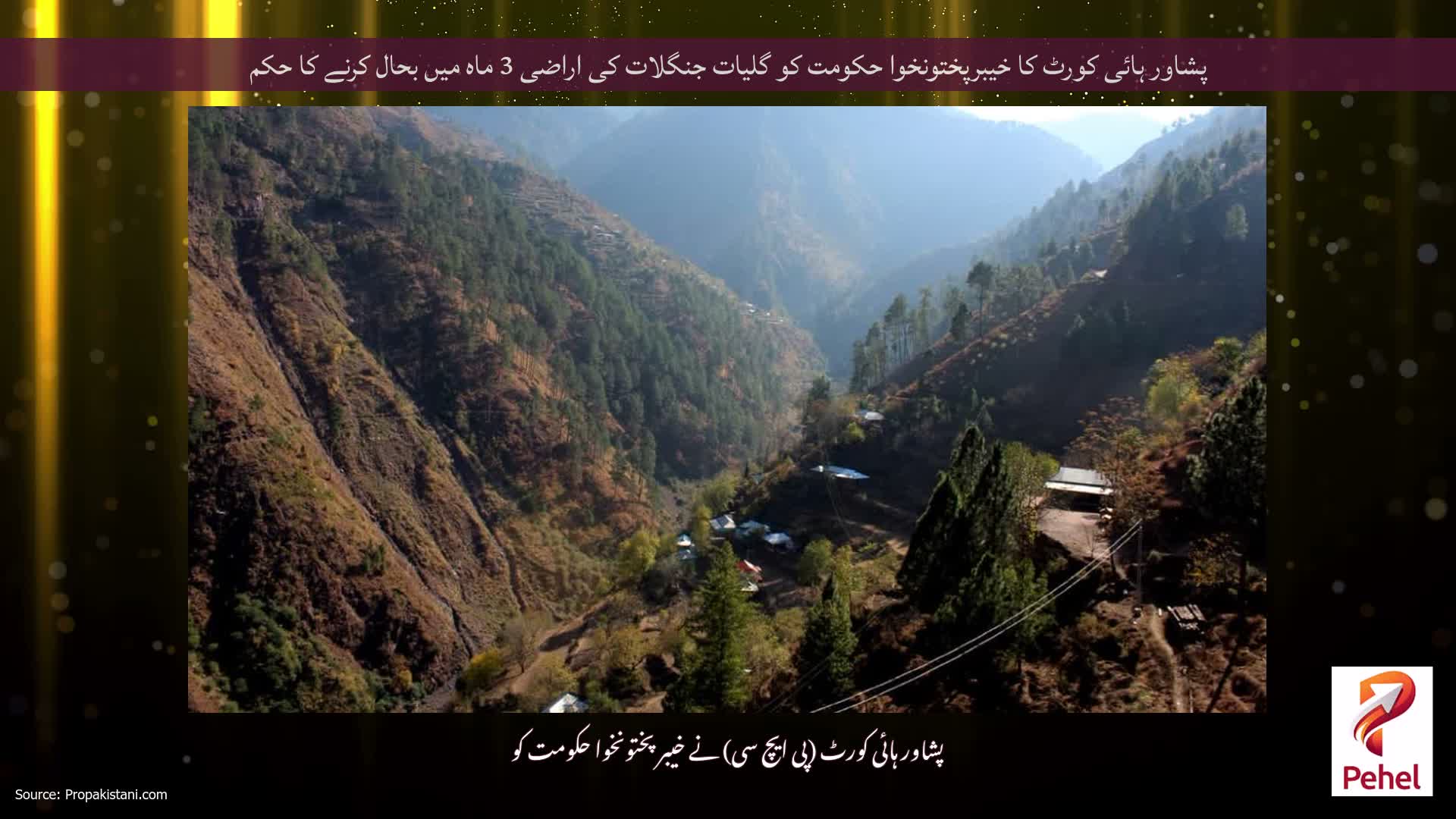 پشاور ہائی کورٹ کا خیبرپختونخوا حکومت کو گلیات جنگلات کی اراضی 3 ماہ میں بحال کرنے کا حکم