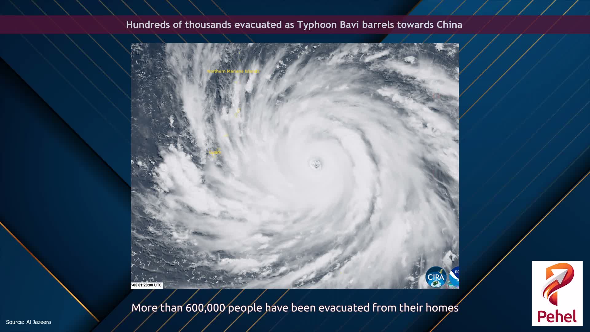Hundreds of thousands evacuated as Typhoon Bavi barrels towards China