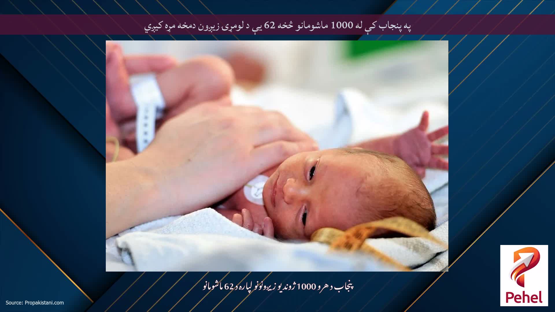 په پنجاب کې له 1000 ماشومانو څخه 62 یې د لومړۍ زیږون دمخه مړه کیږي