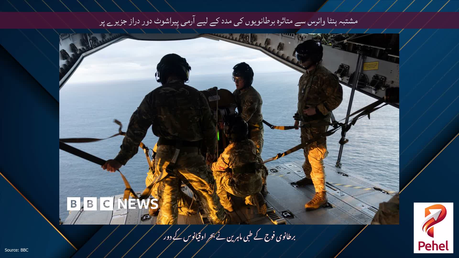 مشتبہ ہنٹا وائرس سے متاثرہ برطانویوں کی مدد کے لیے آرمی پِیراشوٹ دور دراز جزیرے پر