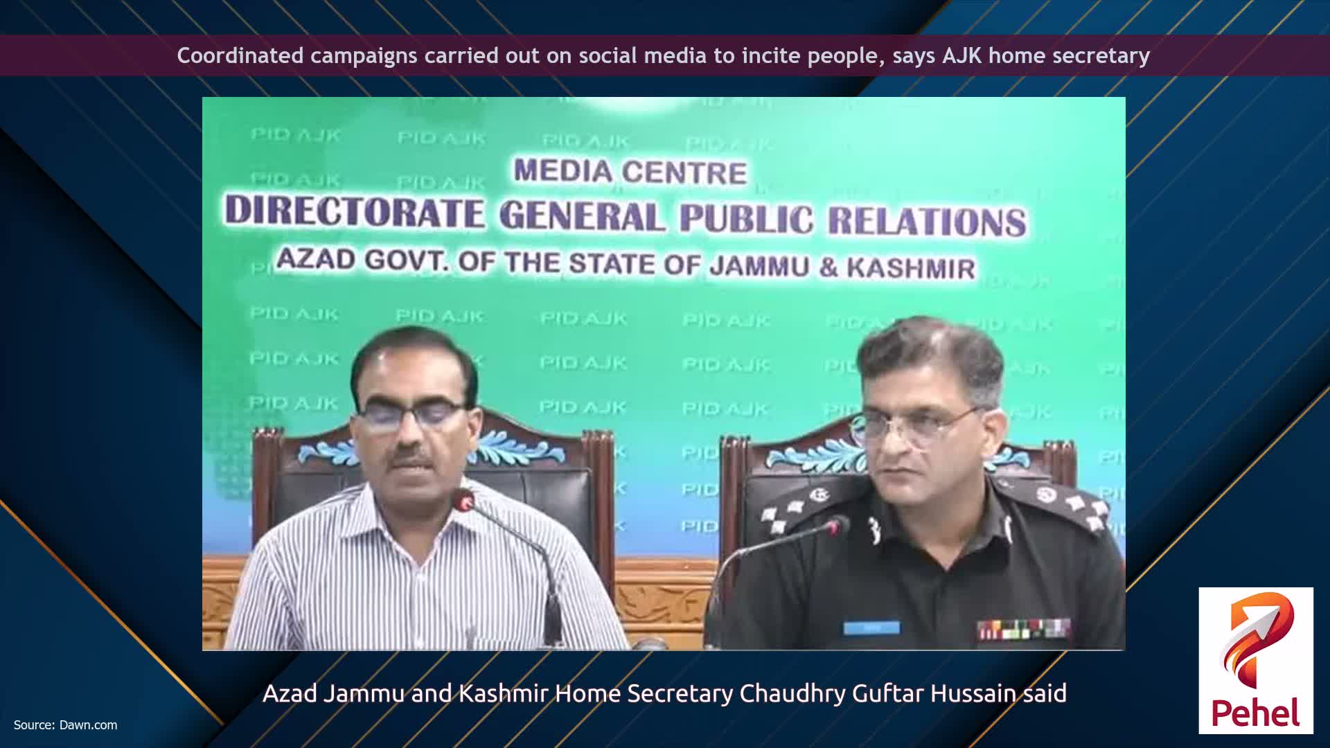 Coordinated campaigns carried out on social media to incite people, says AJK home secretary