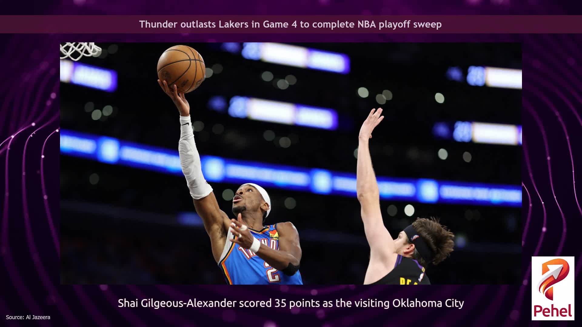 Thunder outlasts Lakers in Game 4 to complete NBA playoff sweep
