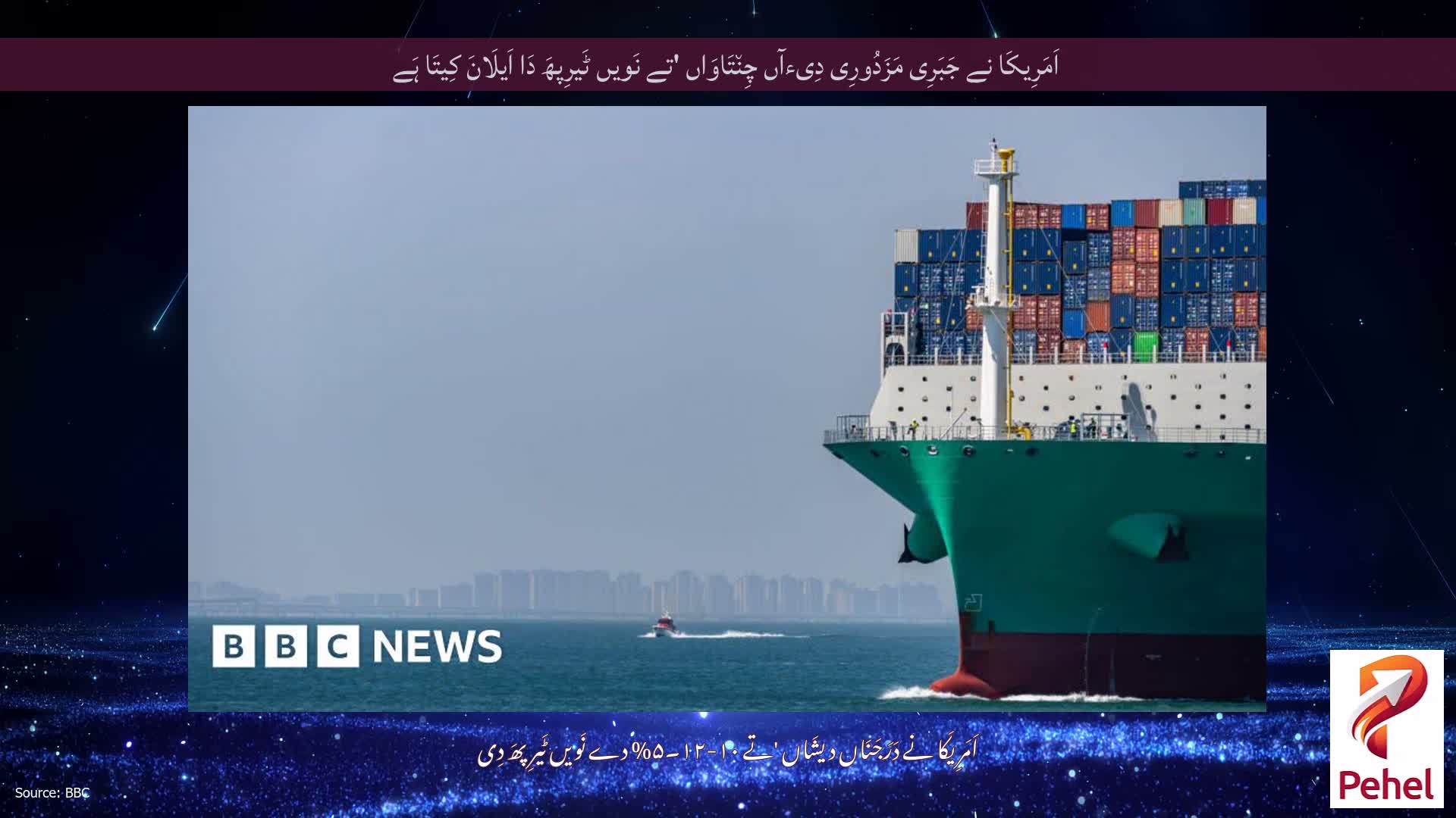 اَمَرِیکَا نے جَبَرِی مَزَدُورِی دِیءآں چِن٘تَاوَاں 'تے نَویں ٹَیرِپھَ دَا اَیلَانَ کِیتَا ہَے