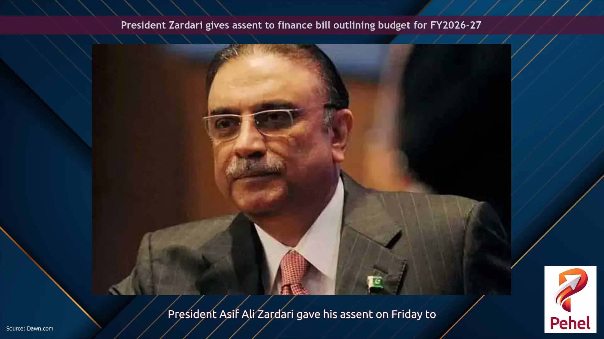 President Zardari gives assent to finance bill outlining budget for FY2026-27