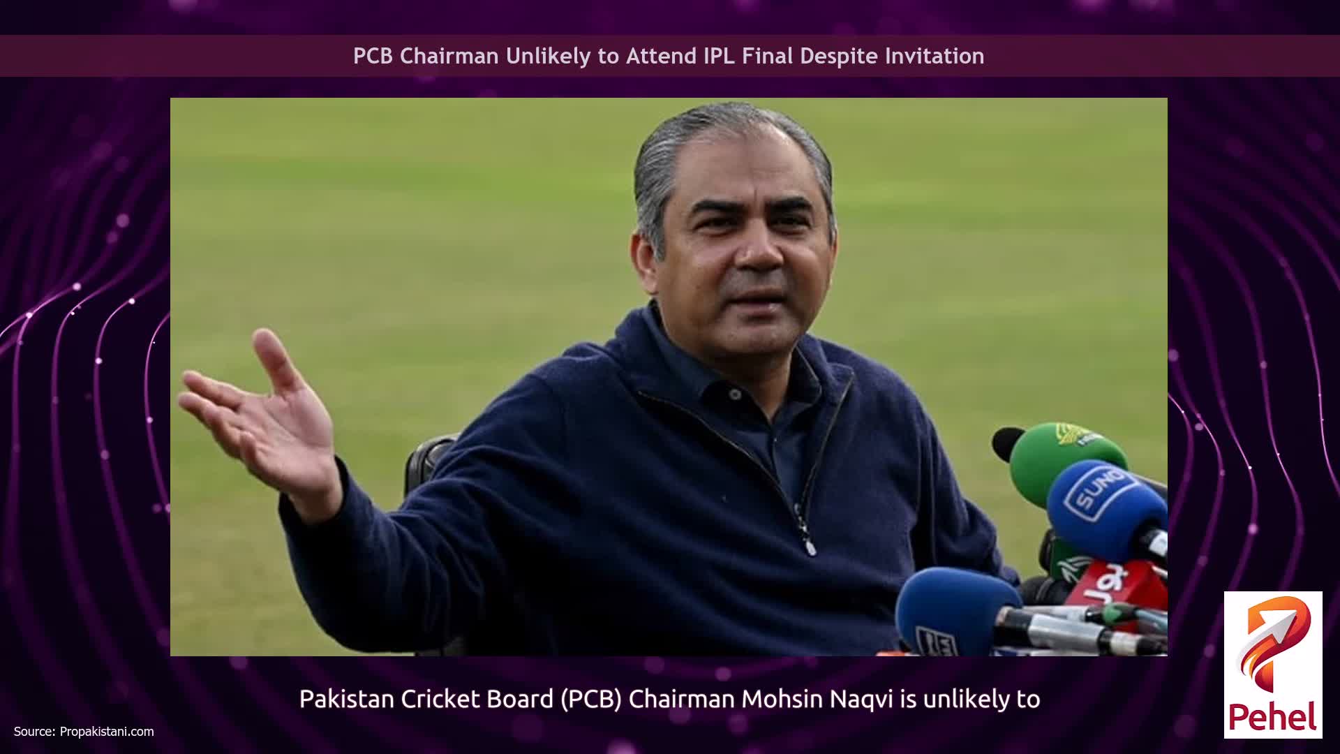 PCB Chairman Unlikely to Attend IPL Final Despite Invitation
