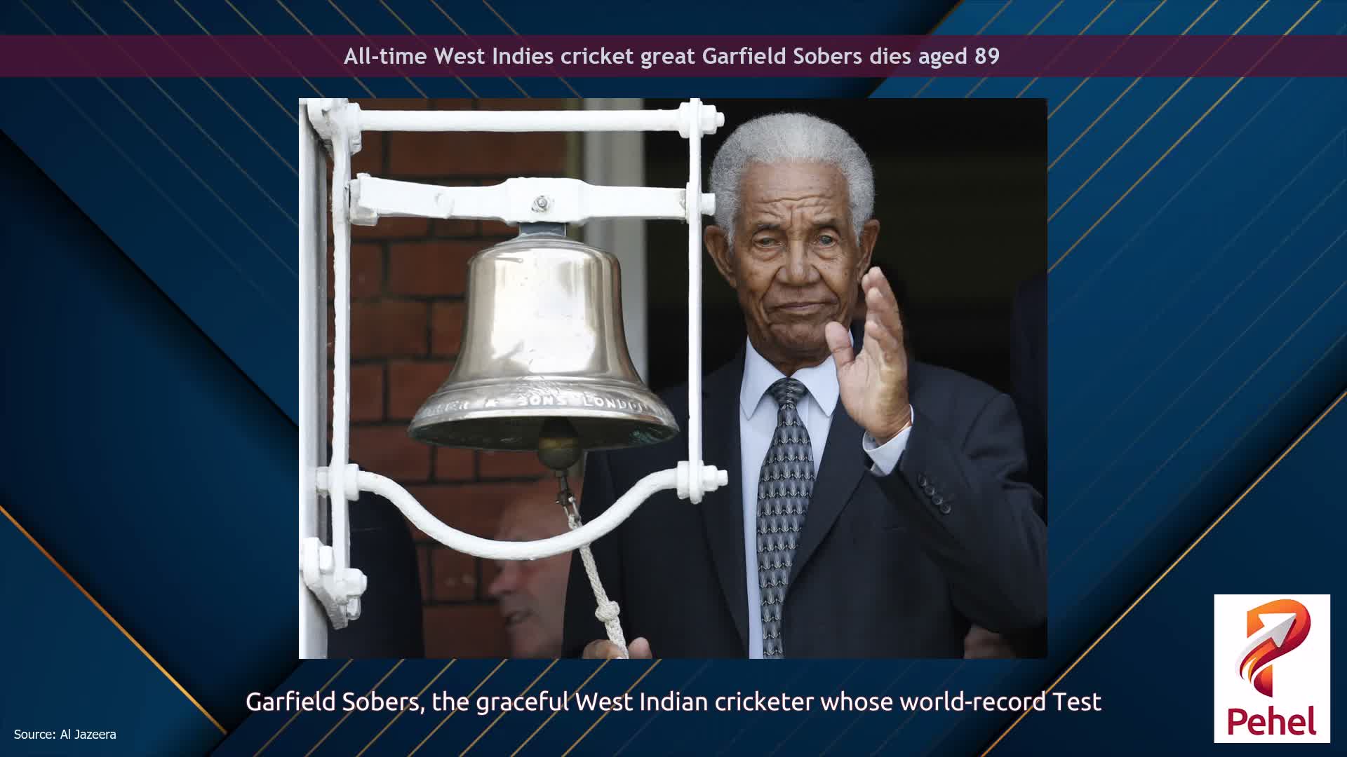 All-time West Indies cricket great Garfield Sobers dies aged 89