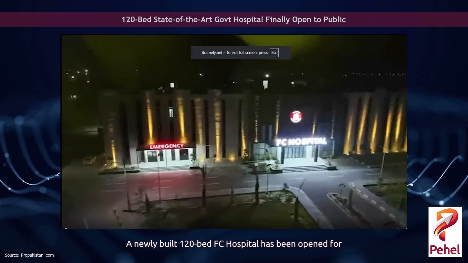 120-Bed State-of-the-Art Govt Hospital Finally Open to Public