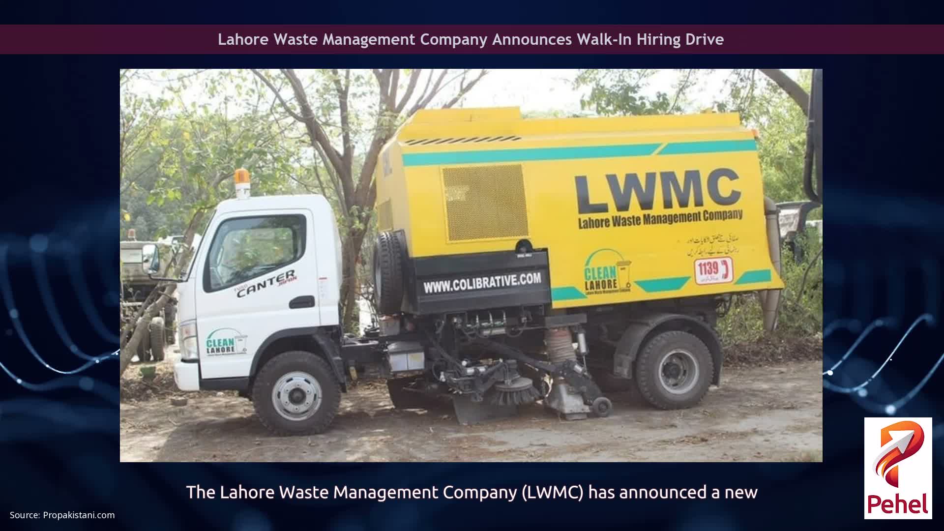 Lahore Waste Management Company Announces Walk-In Hiring Drive