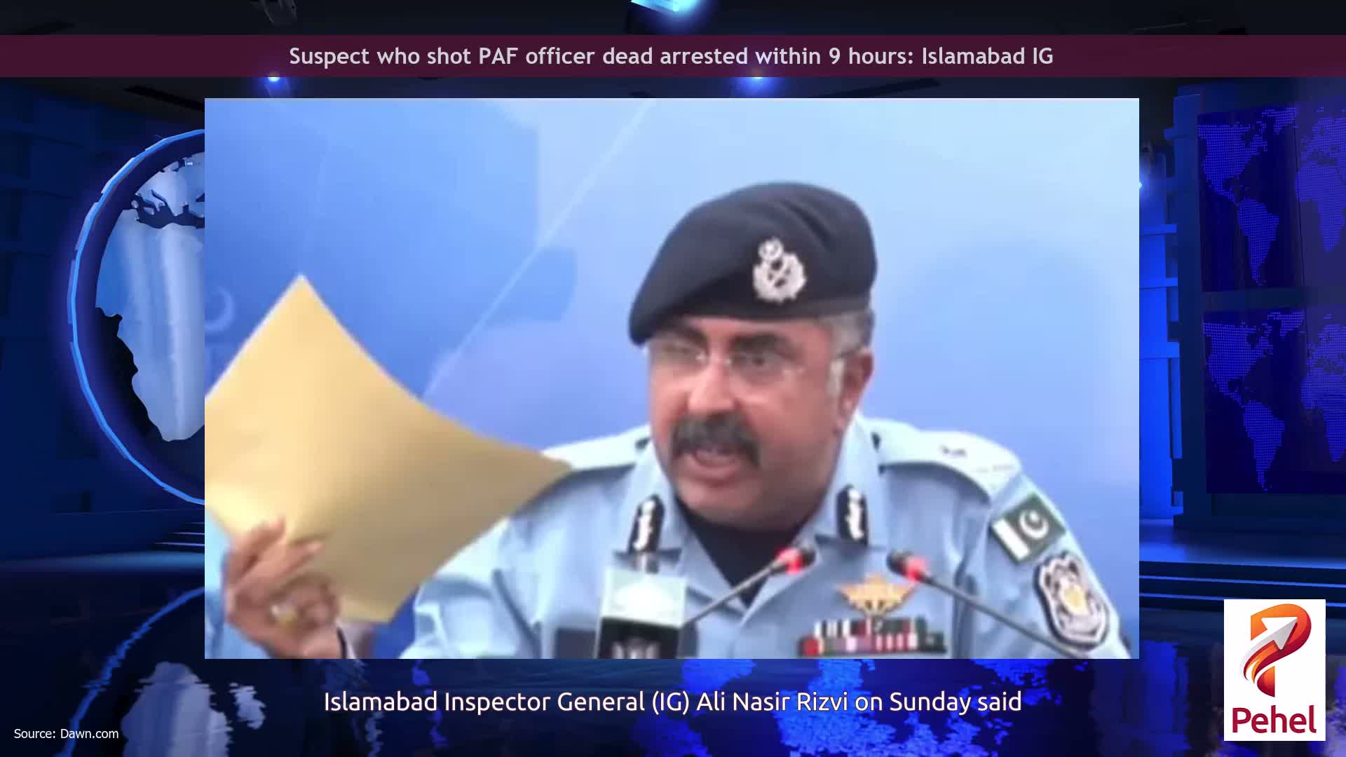 Suspect who shot PAF officer dead arrested within 9 hours: Islamabad IG