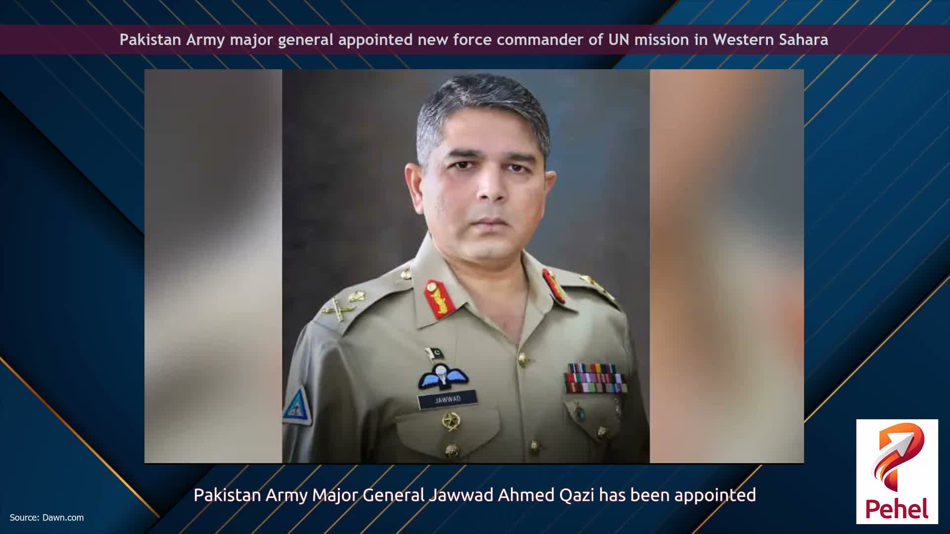 Pakistan Army major general appointed new force commander of UN mission in Western Sahara