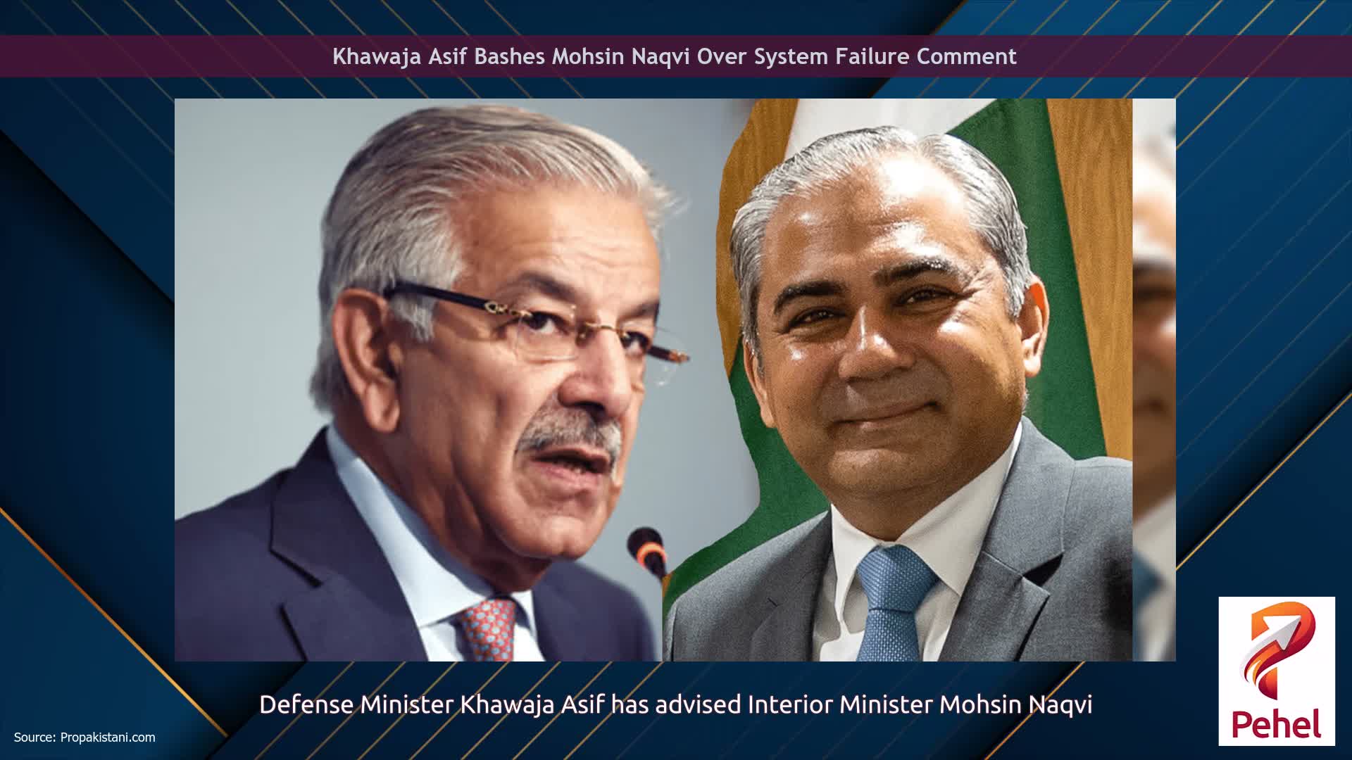 Khawaja Asif Bashes Mohsin Naqvi Over System Failure Comment