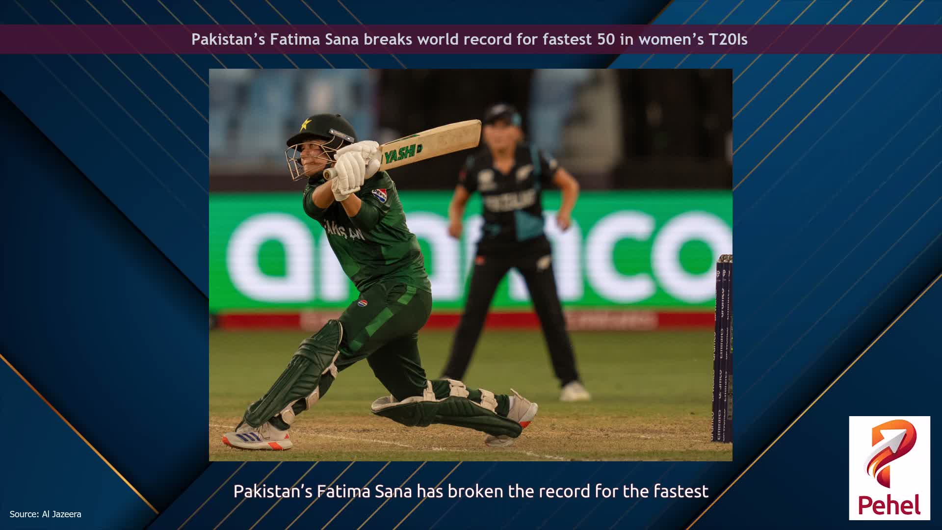 Pakistan’s Fatima Sana breaks world record for fastest 50 in women’s T20Is