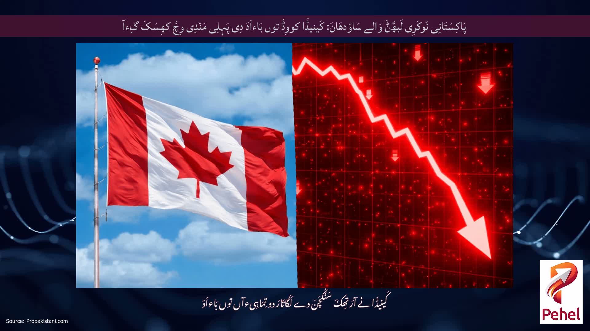 پَاکِسَتَانِی نَوکَرِی لَبھَّݨَ وَالے سَاوَدھَانَ: کَینیڈَا کووِڈَ توں بَاءاَدَ دِی پَہِلِی مَن٘دِی وِچَّ کھِسَکَ گِءآ