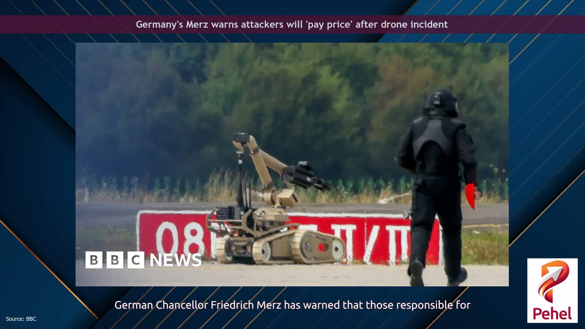 Germany's Merz warns attackers will 'pay price' after drone incident