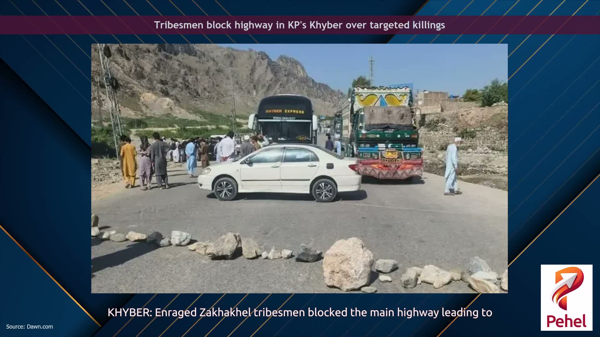 Tribesmen block highway in KP's Khyber over targeted killings