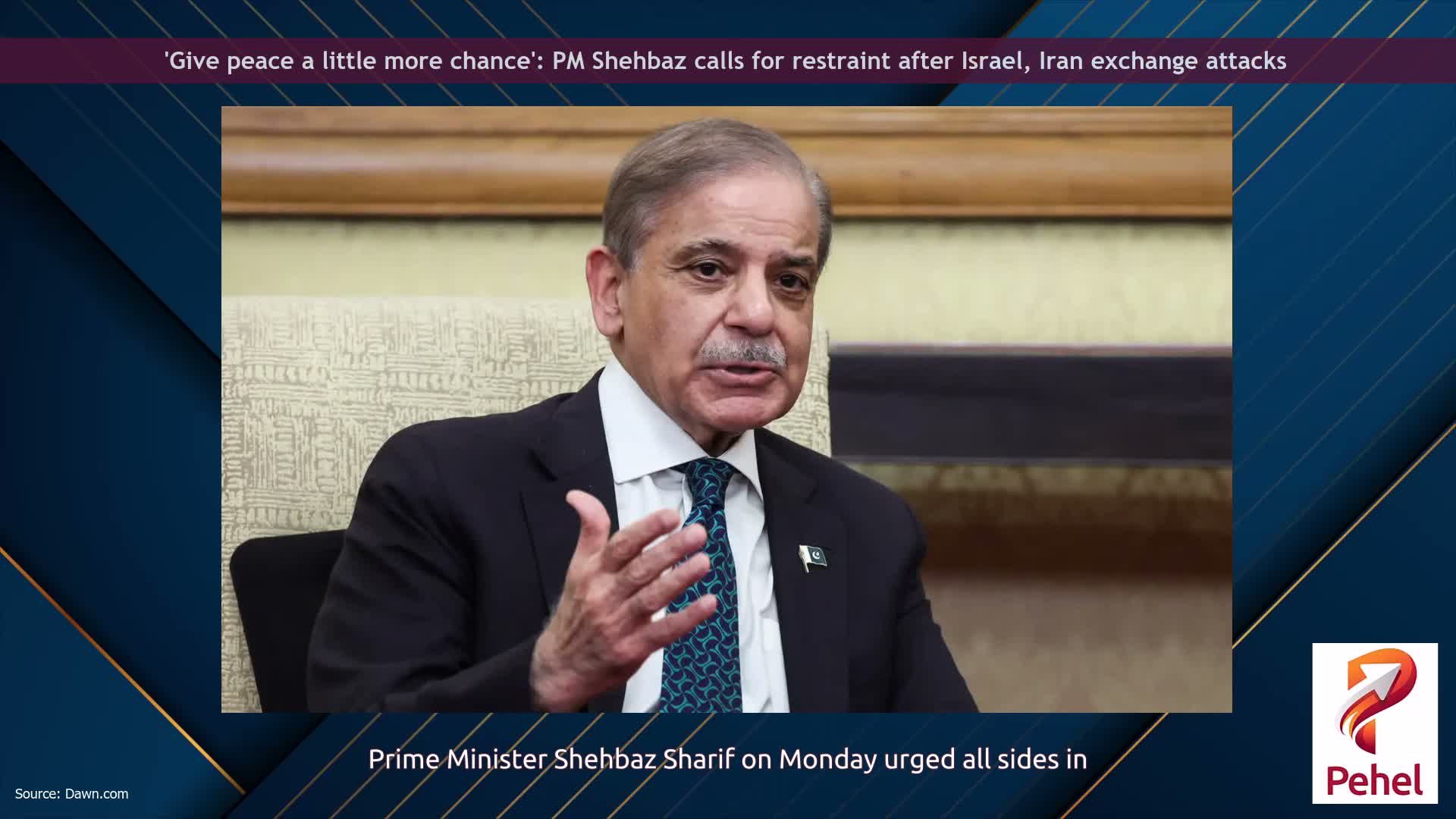 'Give peace a little more chance': PM Shehbaz calls for restraint after Israel, Iran exchange attacks