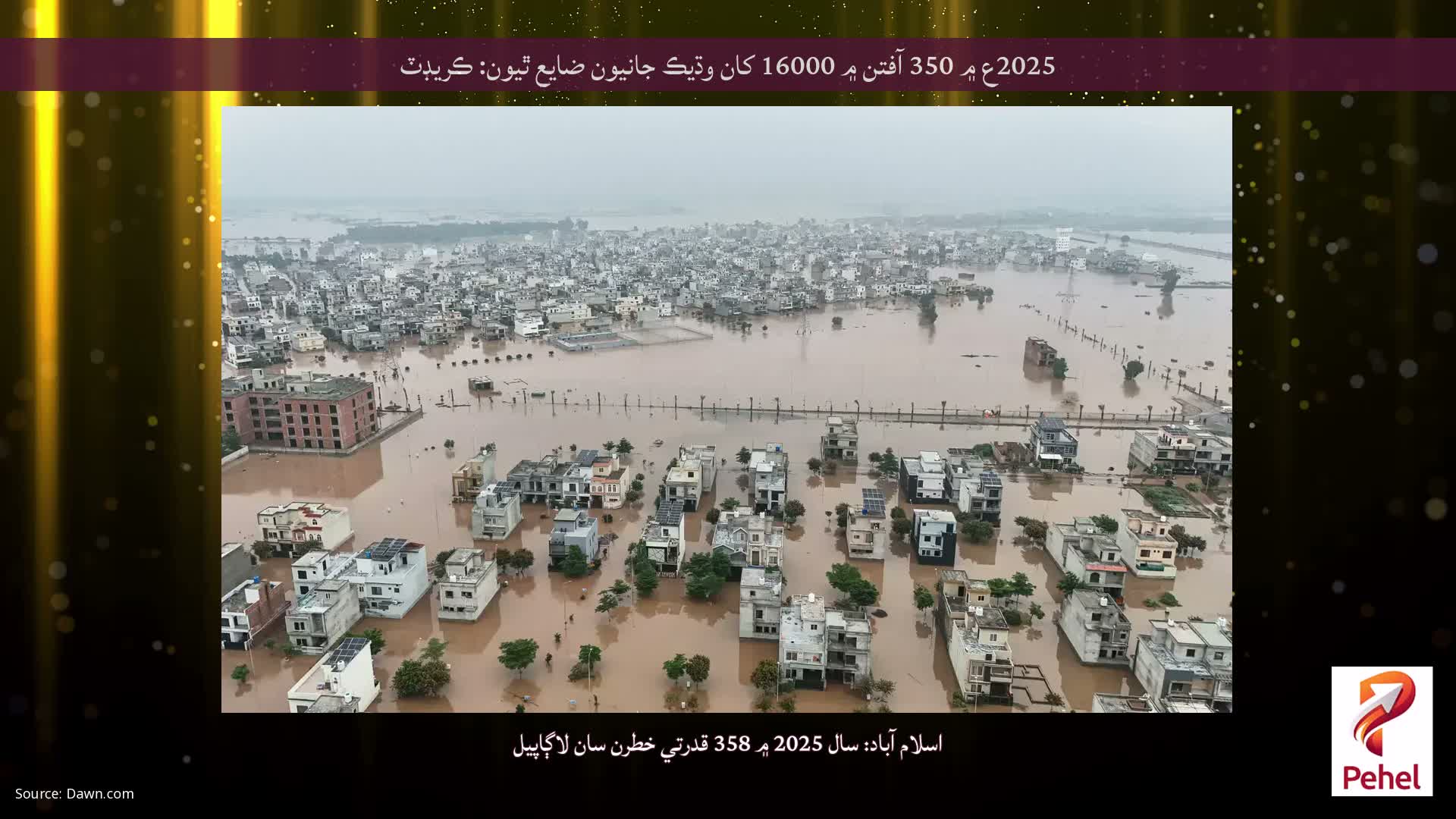 2025ع ۾ 350 آفتن ۾ 16000 کان وڌيڪ جانيون ضايع ٿيون: ڪريڊٽ
