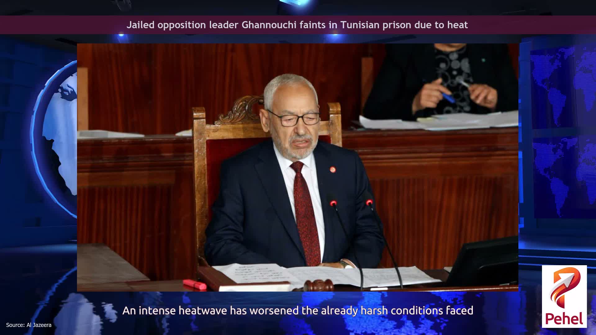 Jailed opposition leader Ghannouchi faints in Tunisian prison due to heat