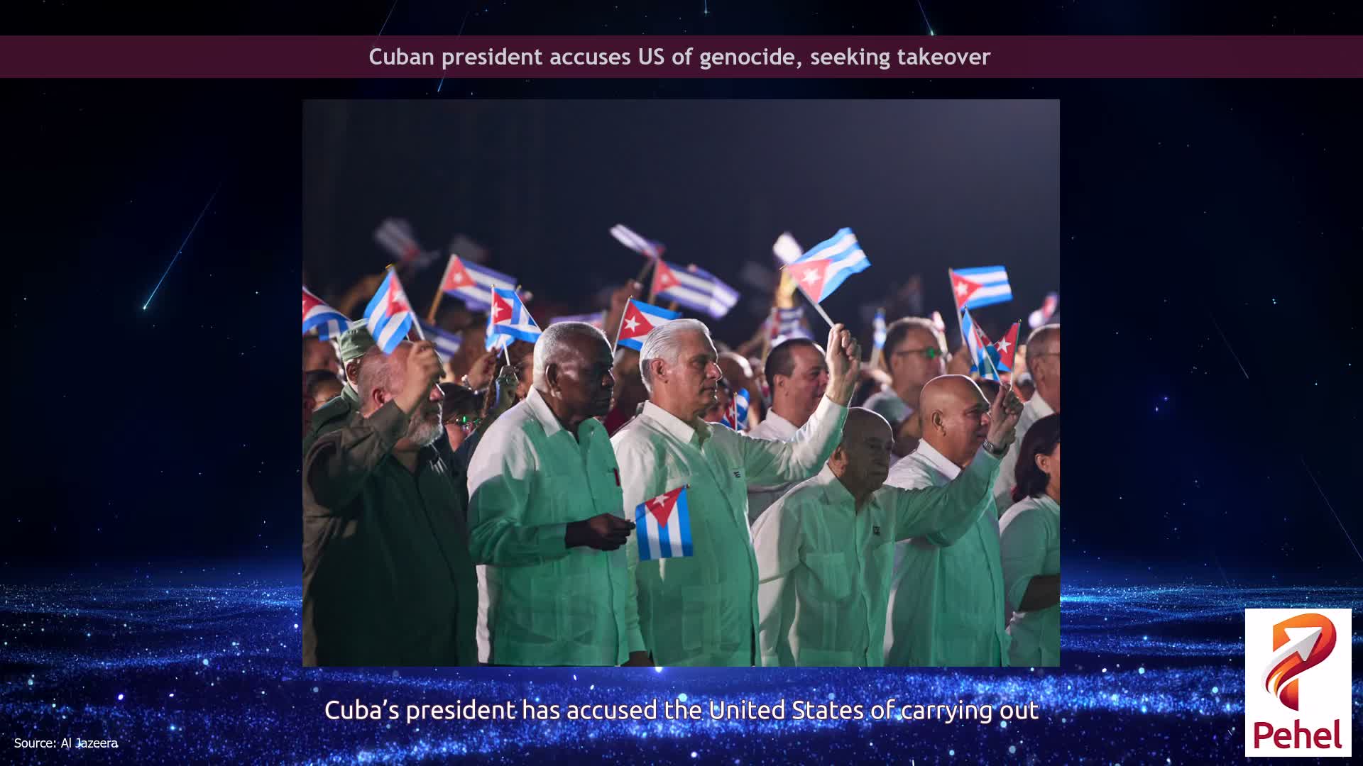 Cuban president accuses US of genocide, seeking takeover