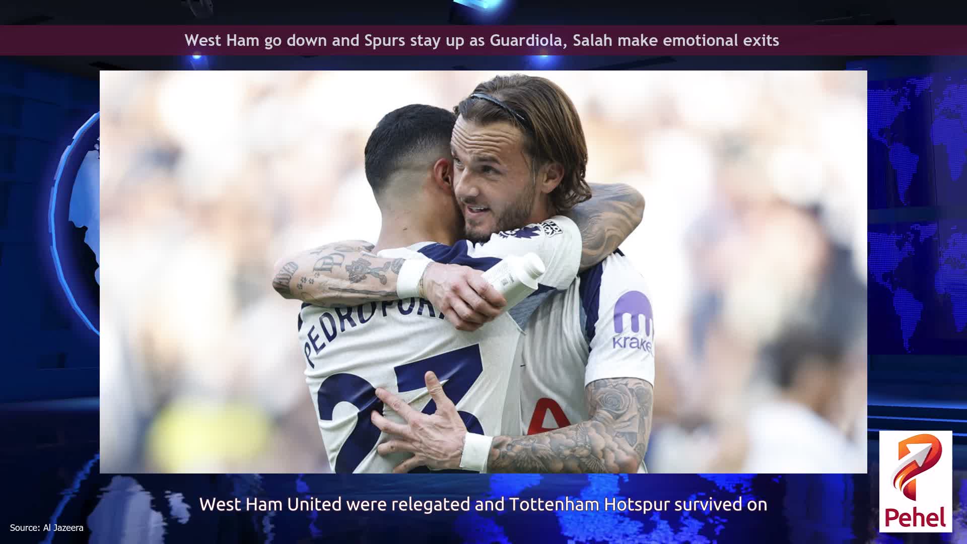 West Ham go down and Spurs stay up as Guardiola, Salah make emotional exits