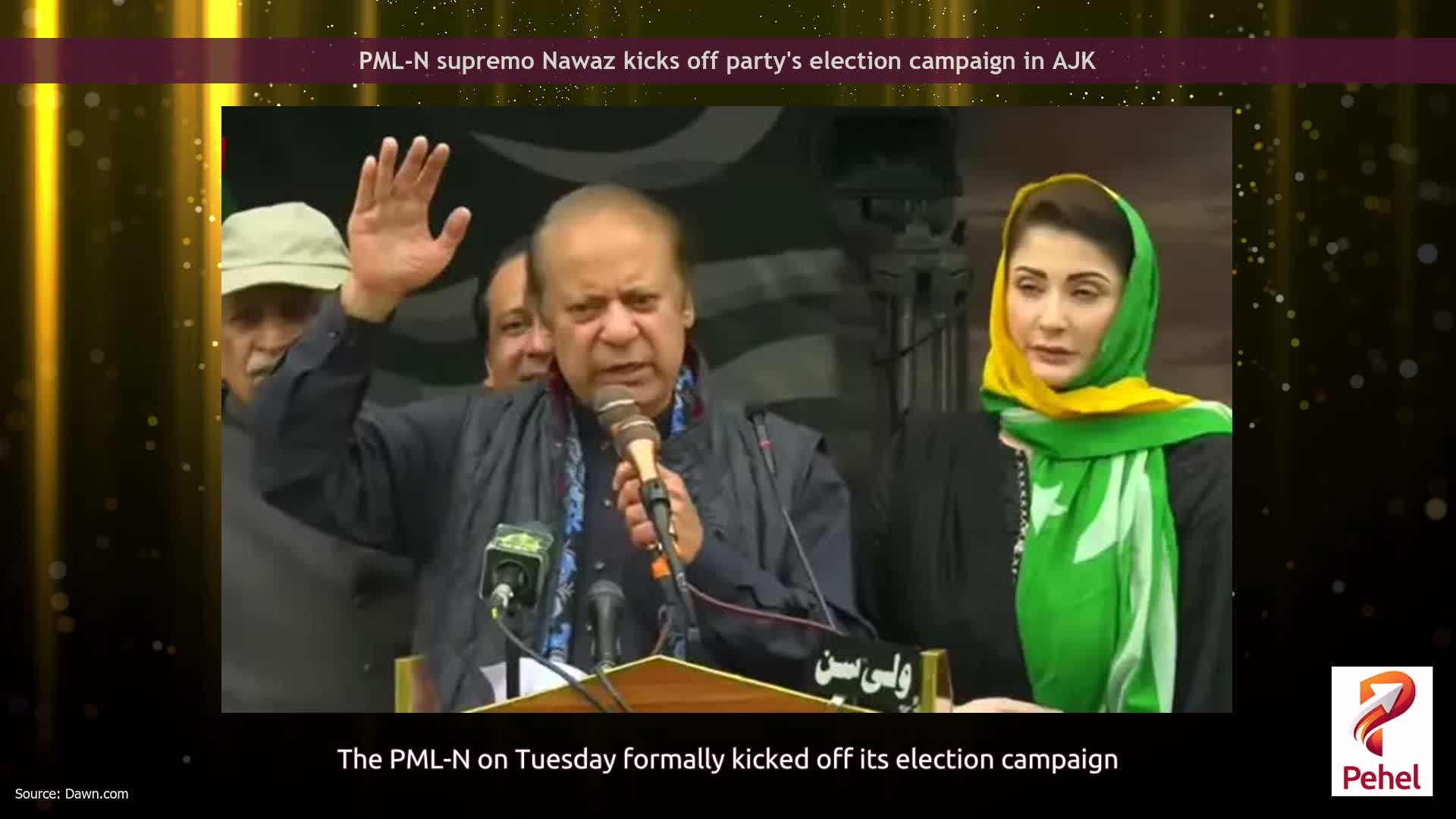PML-N supremo Nawaz kicks off party's election campaign in AJK