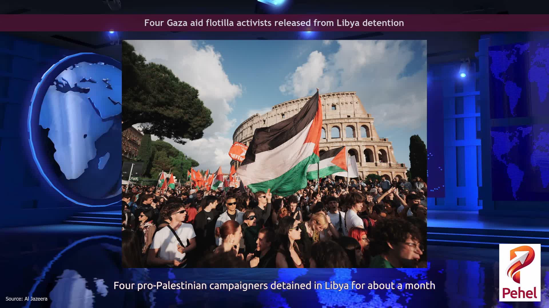 Four Gaza aid flotilla activists released from Libya detention