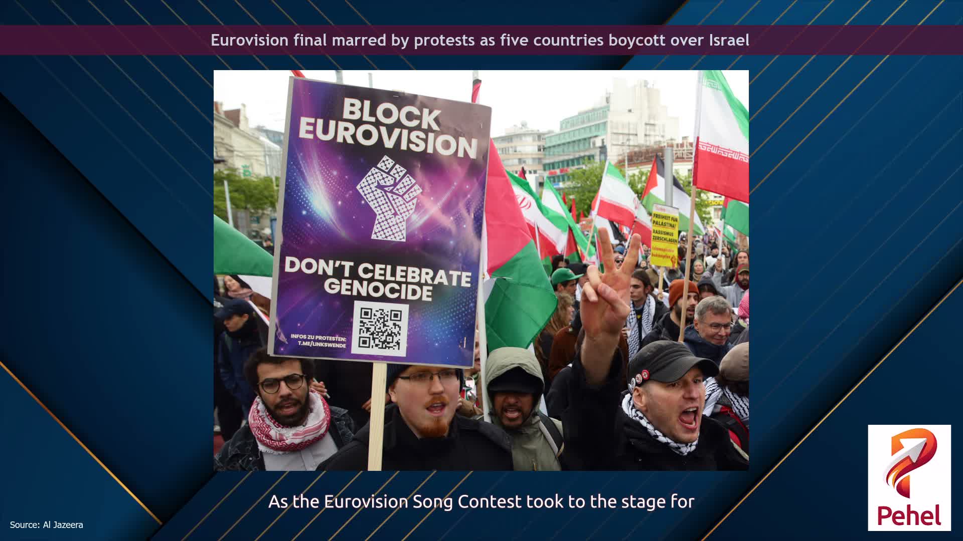 Eurovision final marred by protests as five countries boycott over Israel