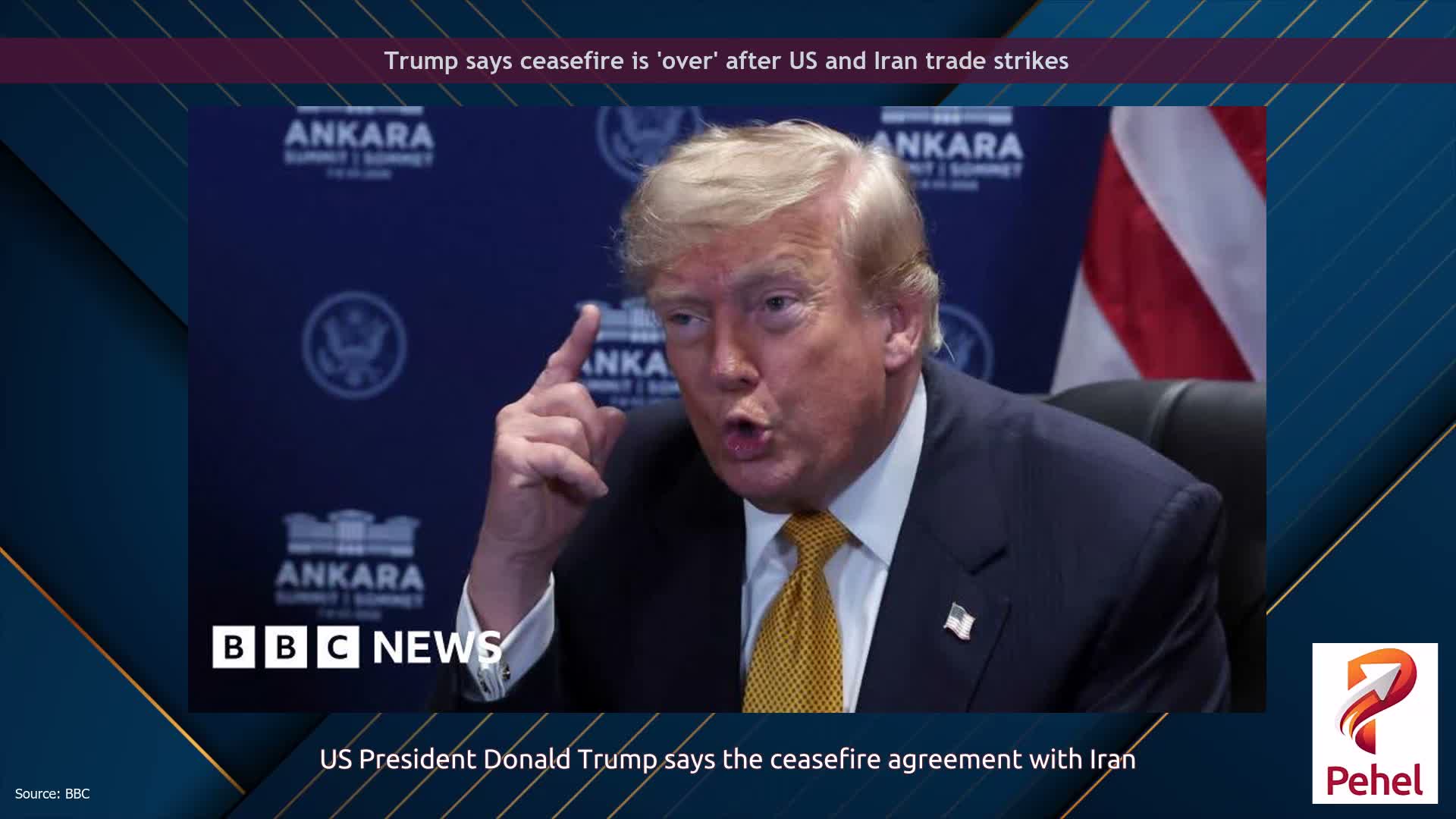 Trump says ceasefire is 'over' after US and Iran trade strikes