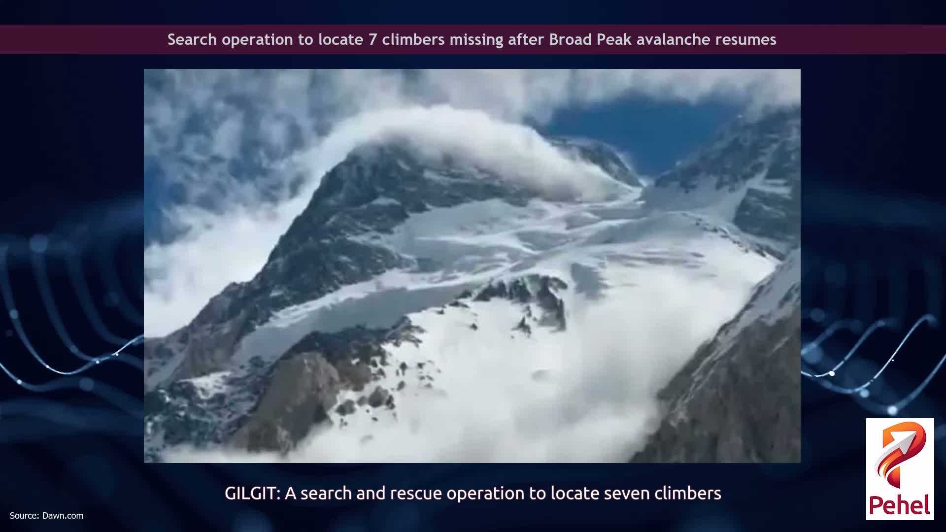 Search operation to locate 7 climbers missing after Broad Peak avalanche resumes
