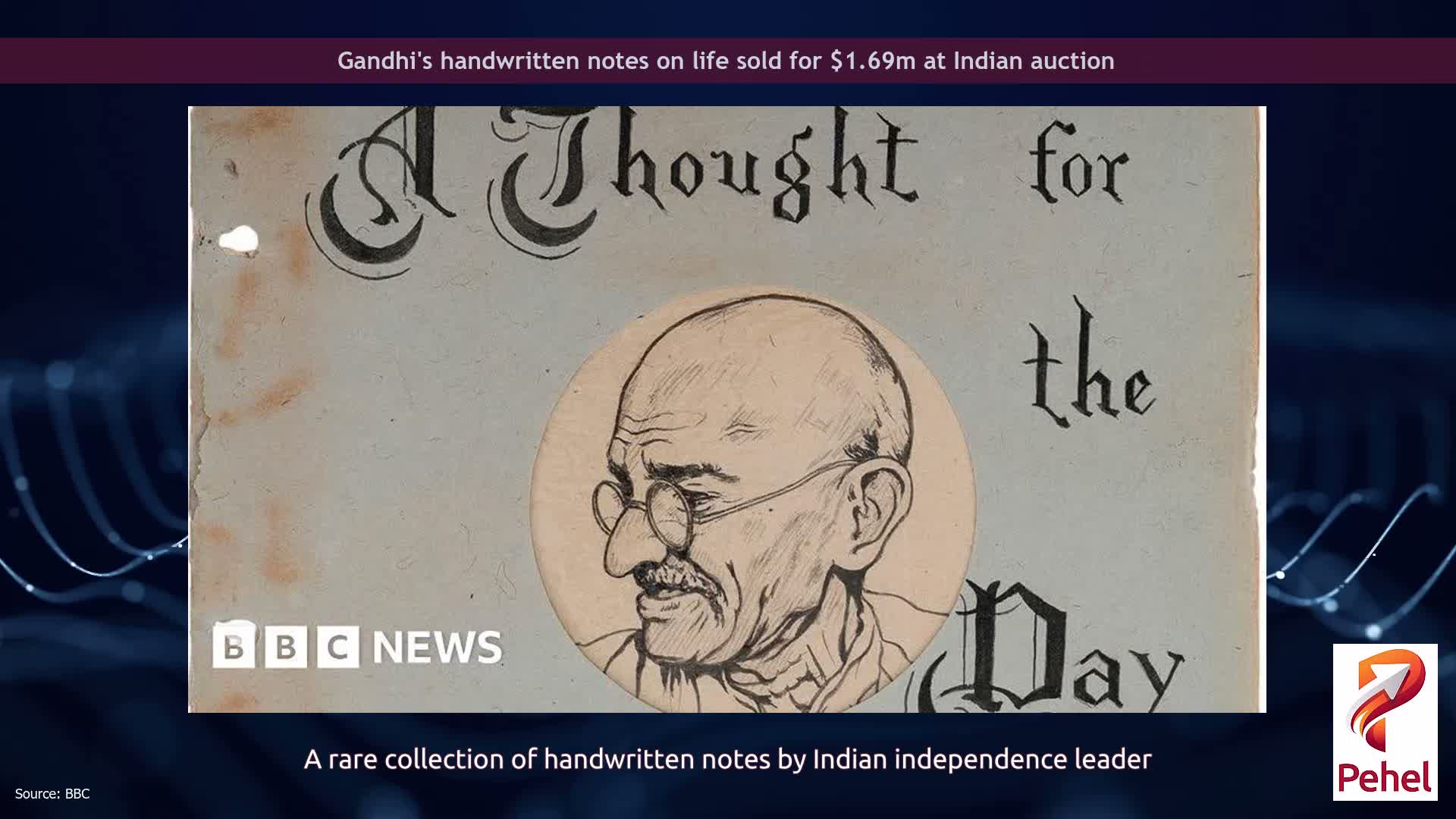 Gandhi's handwritten notes on life sold for $1.69m at Indian auction
