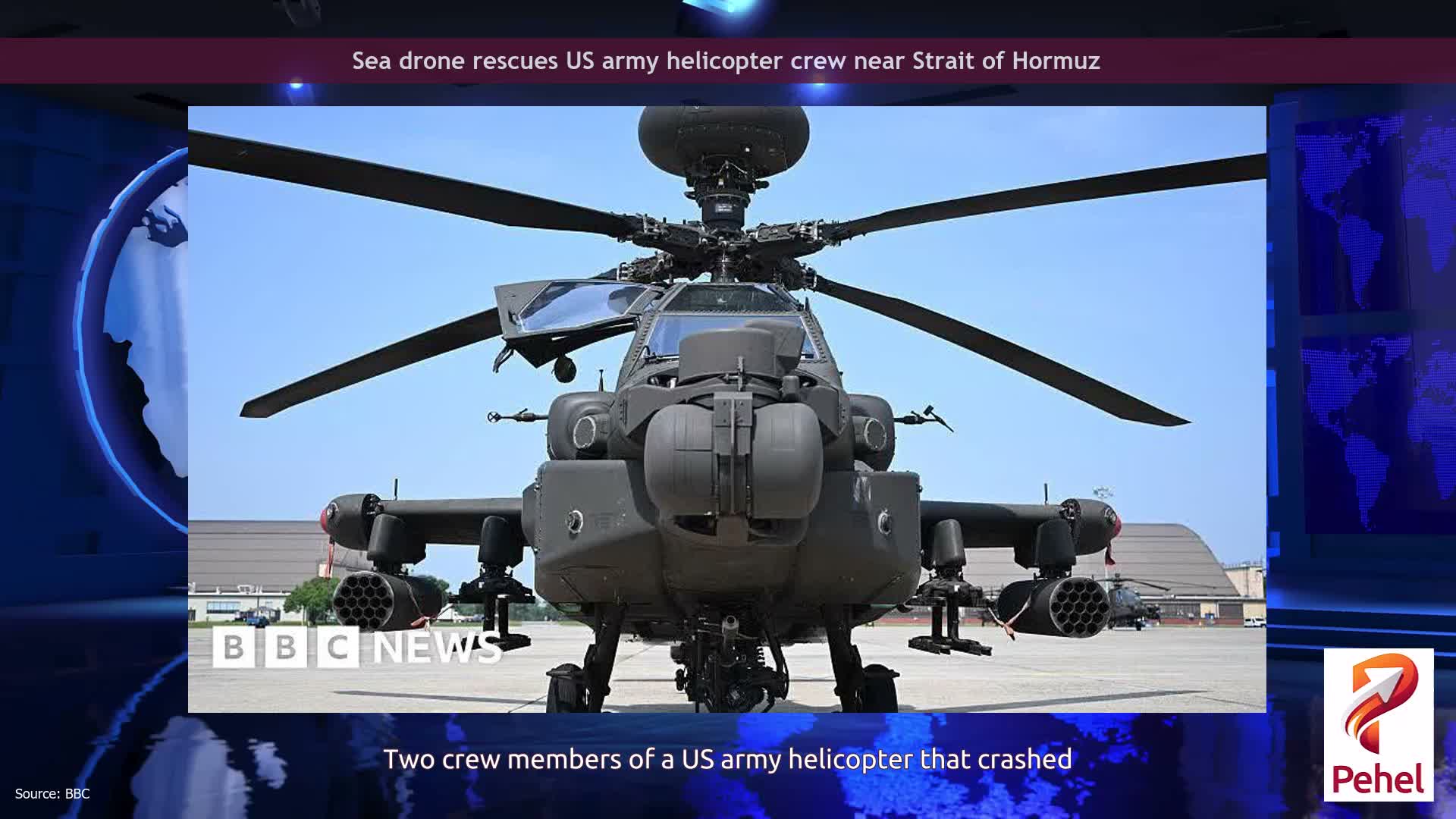 Sea drone rescues US army helicopter crew near Strait of Hormuz