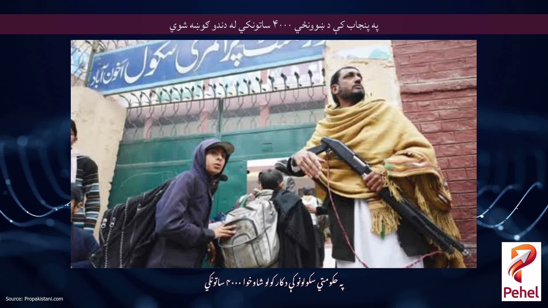 په پنجاب کې د ښوونځي ۴۰۰۰ ساتونکي له دندو ګوښه شوي