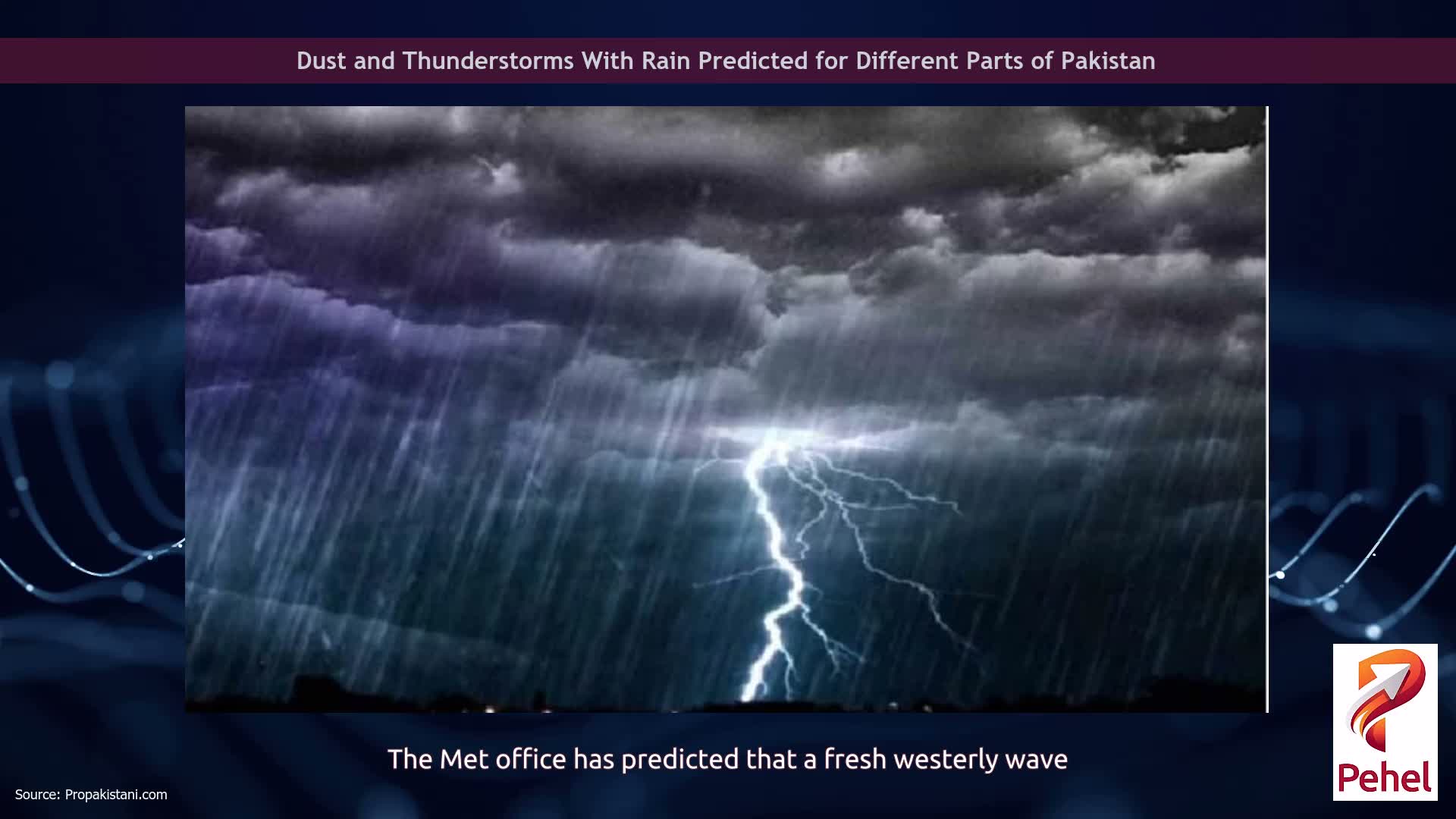 Dust and Thunderstorms With Rain Predicted for Different Parts of Pakistan