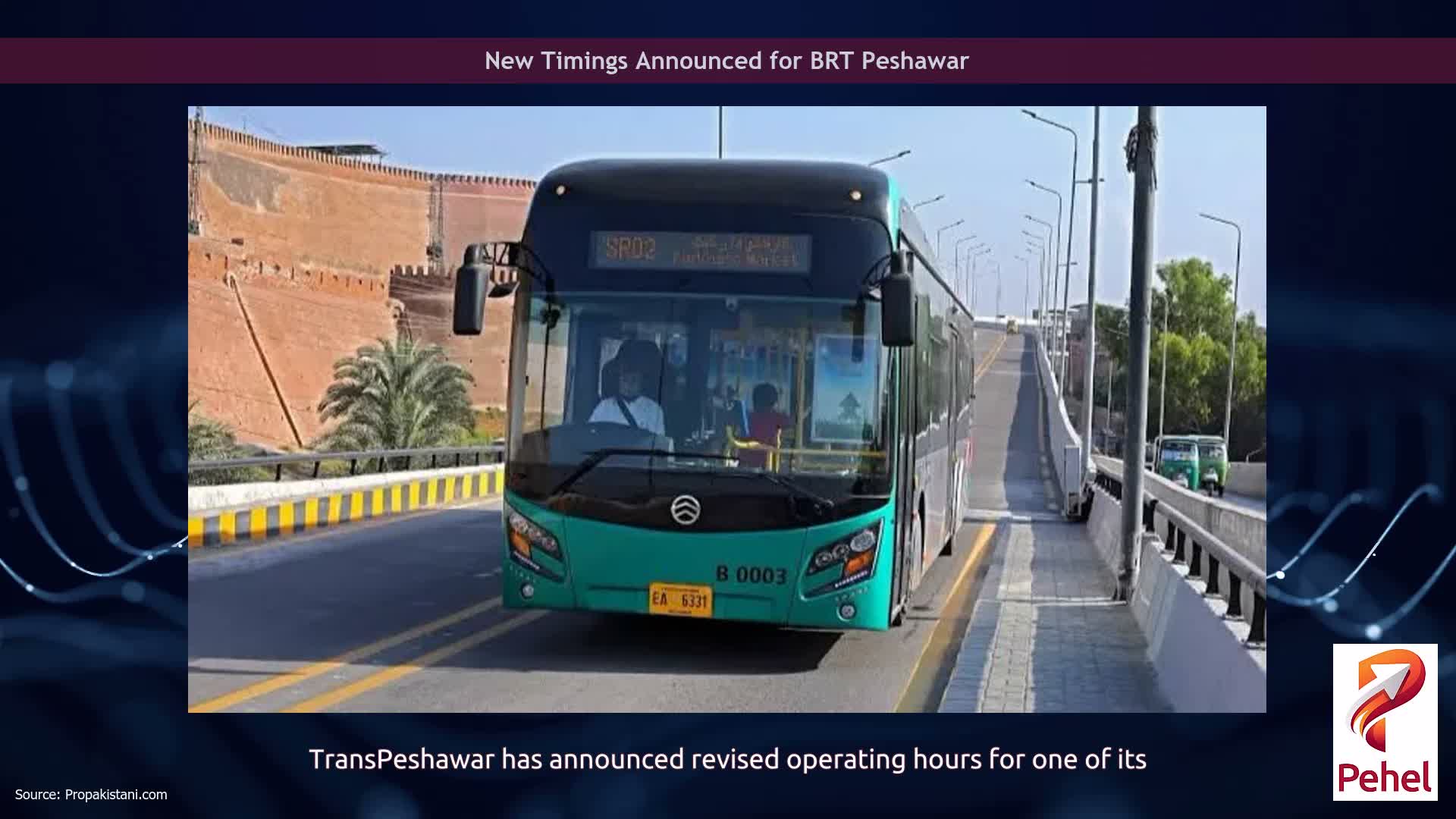 New Timings Announced for BRT Peshawar