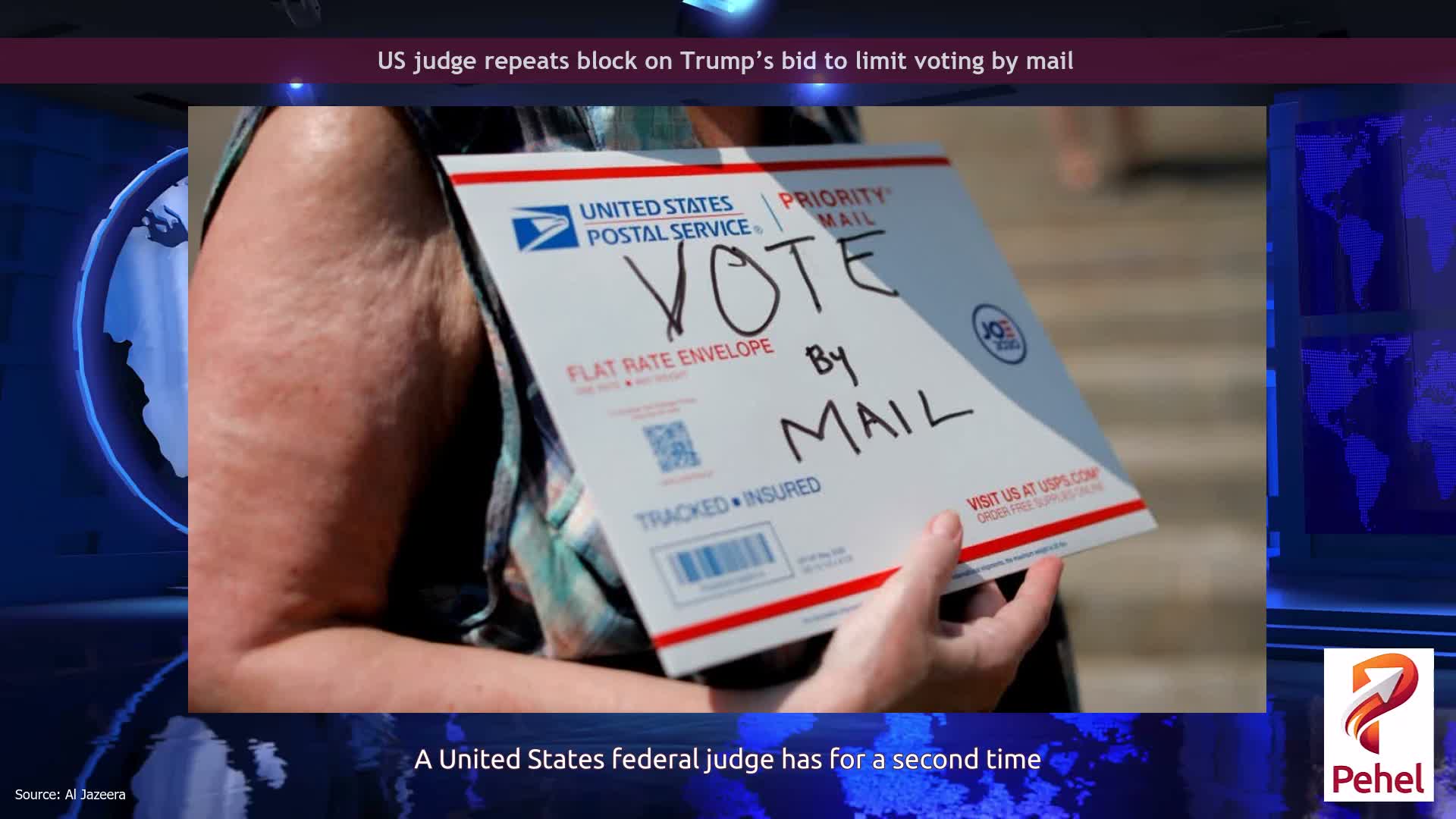 US judge repeats block on Trump’s bid to limit voting by mail