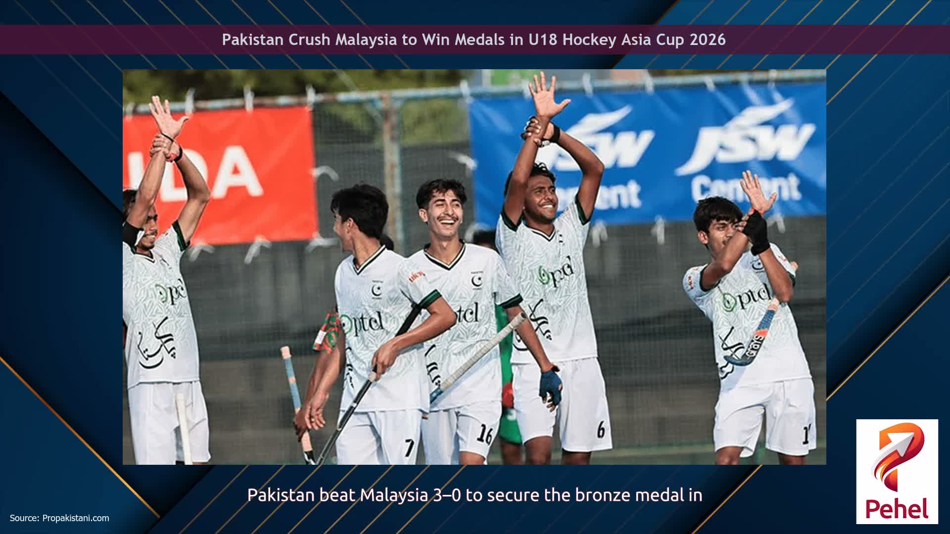 Pakistan Crush Malaysia to Win Medals in U18 Hockey Asia Cup 2026