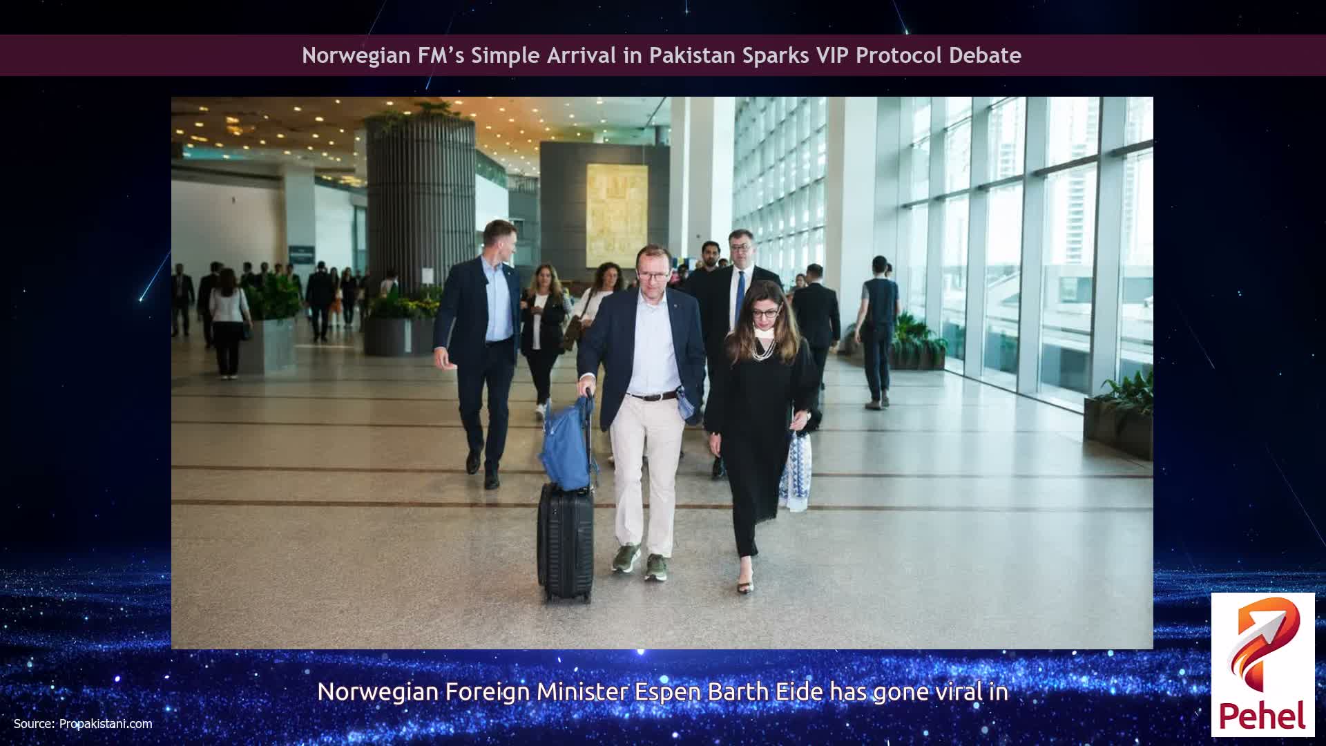 Norwegian FM’s Simple Arrival in Pakistan Sparks VIP Protocol Debate