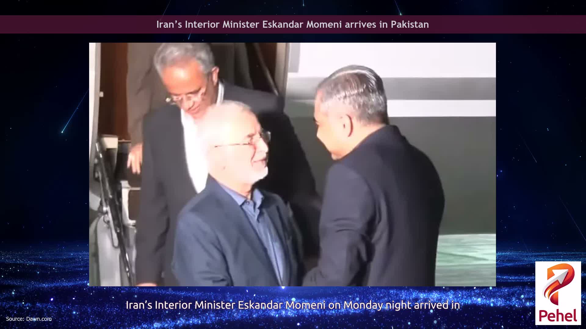 Iran’s Interior Minister Eskandar Momeni arrives in Pakistan