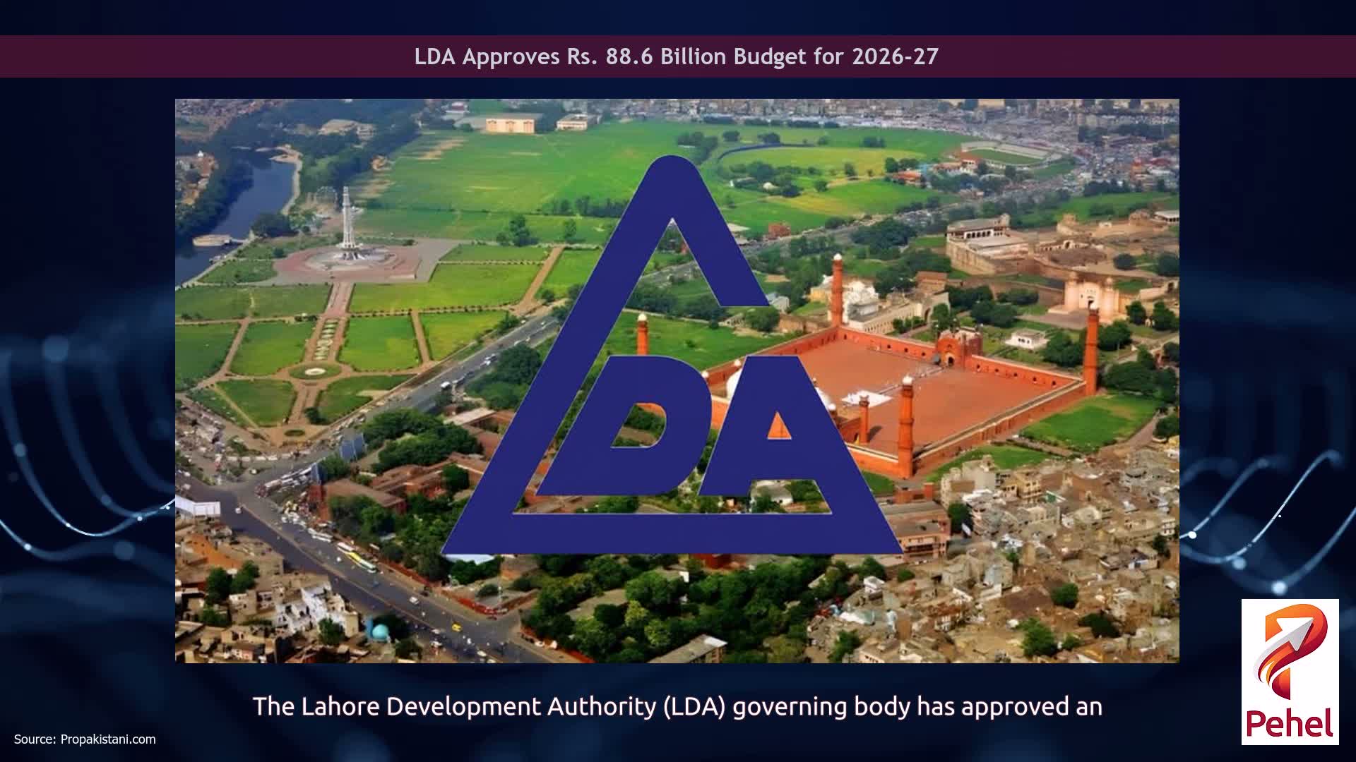 LDA Approves Rs. 88.6 Billion Budget for 2026-27