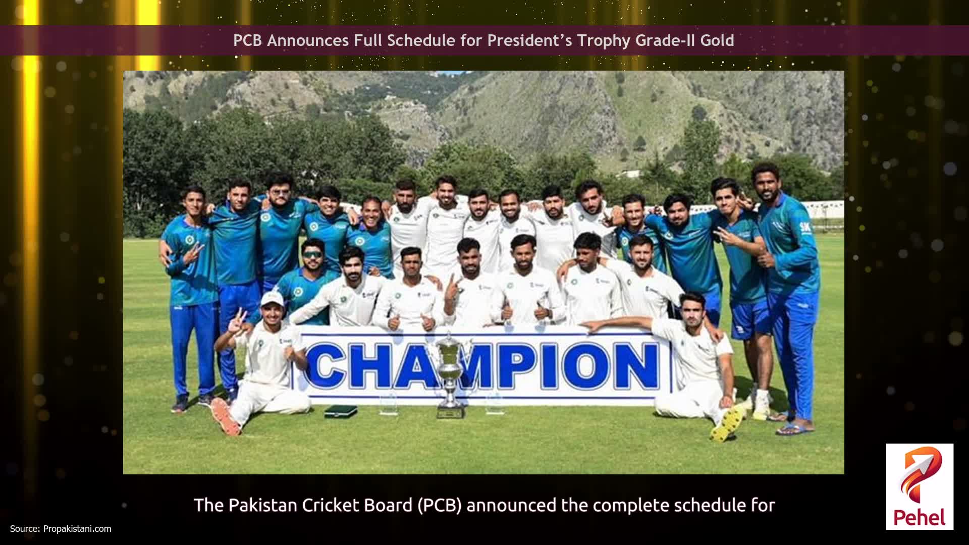 PCB Announces Full Schedule for President’s Trophy Grade-II Gold