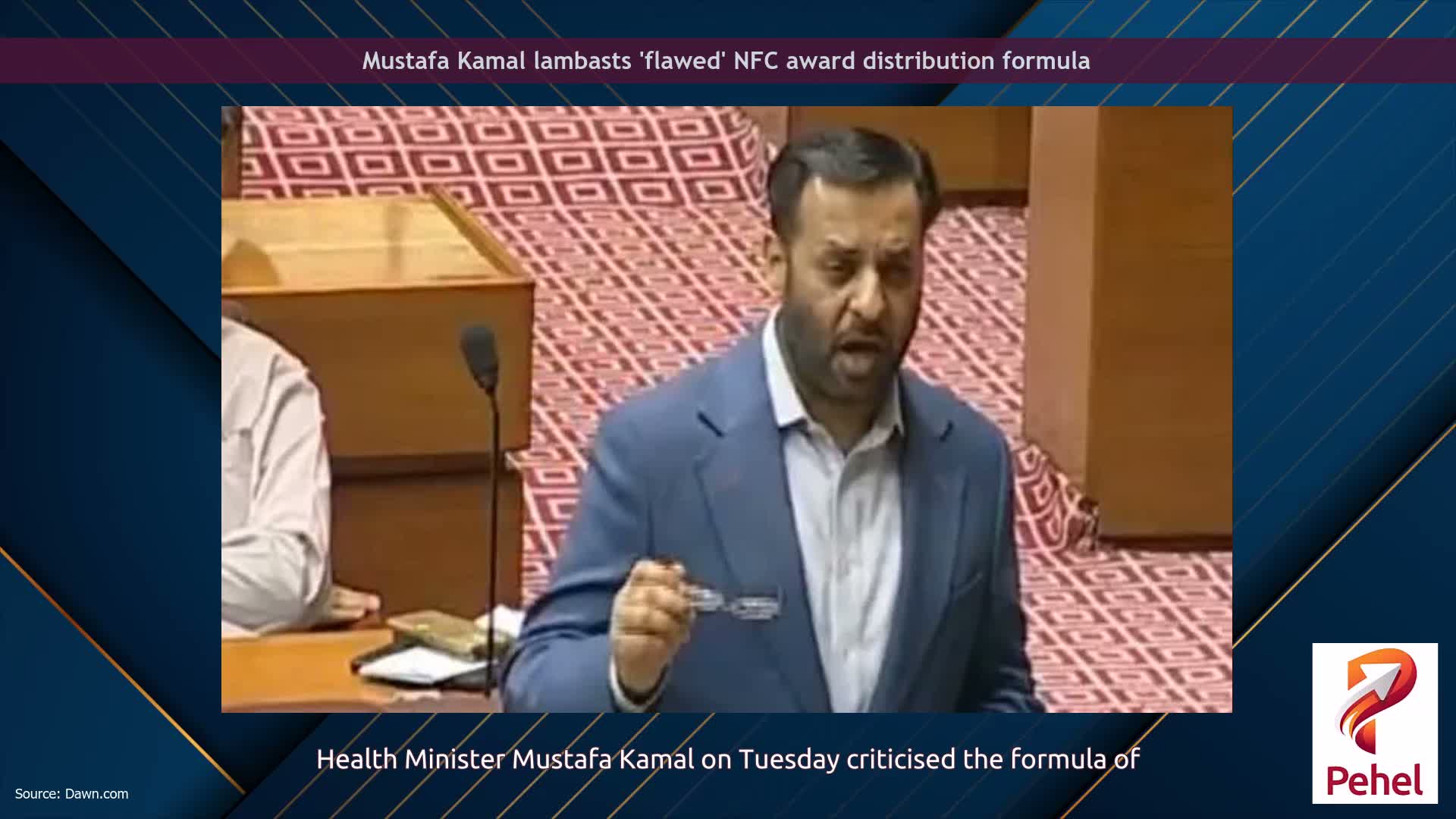 Mustafa Kamal lambasts 'flawed' NFC award distribution formula