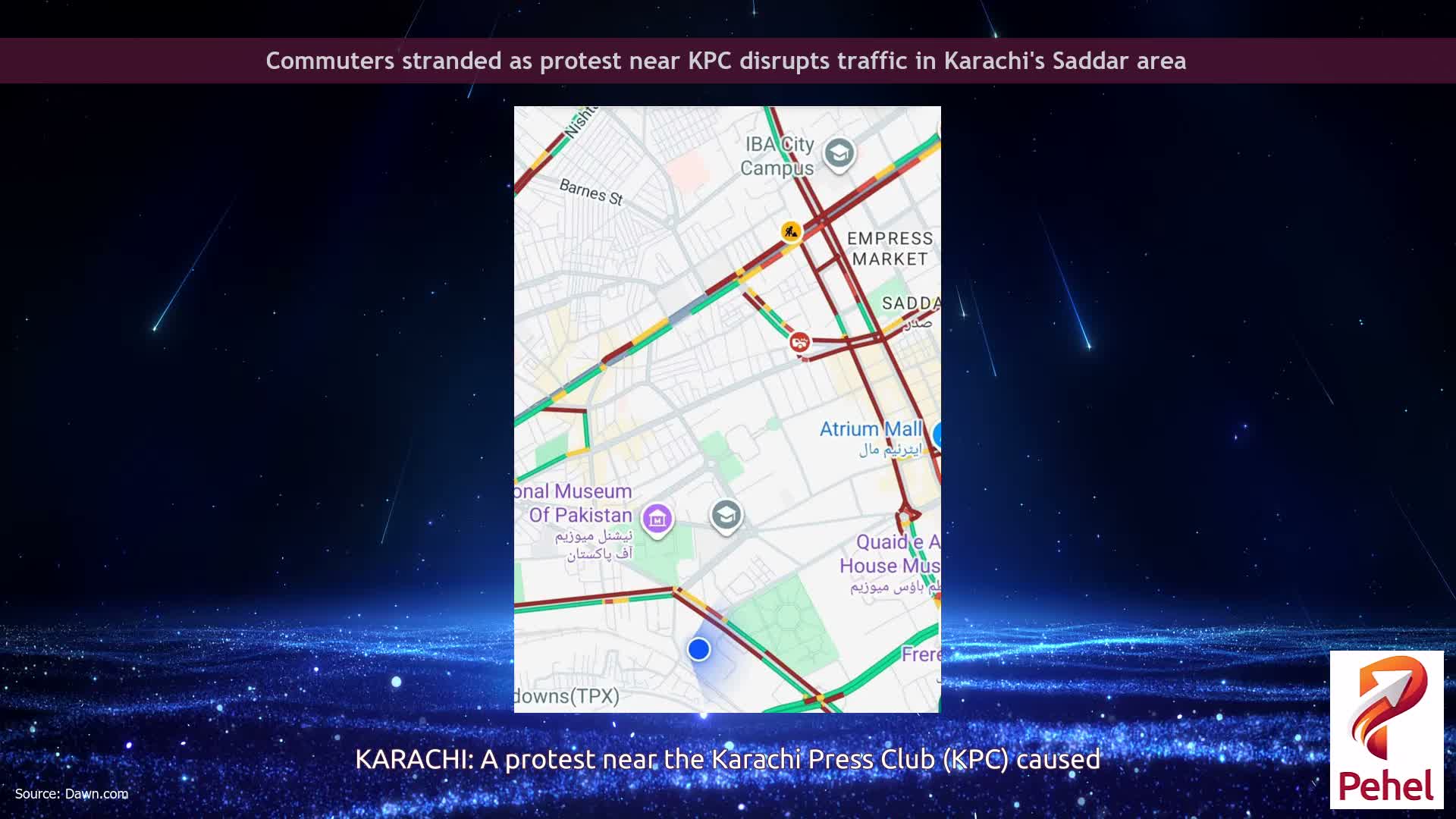 Commuters stranded as protest near KPC disrupts traffic in Karachi's Saddar area